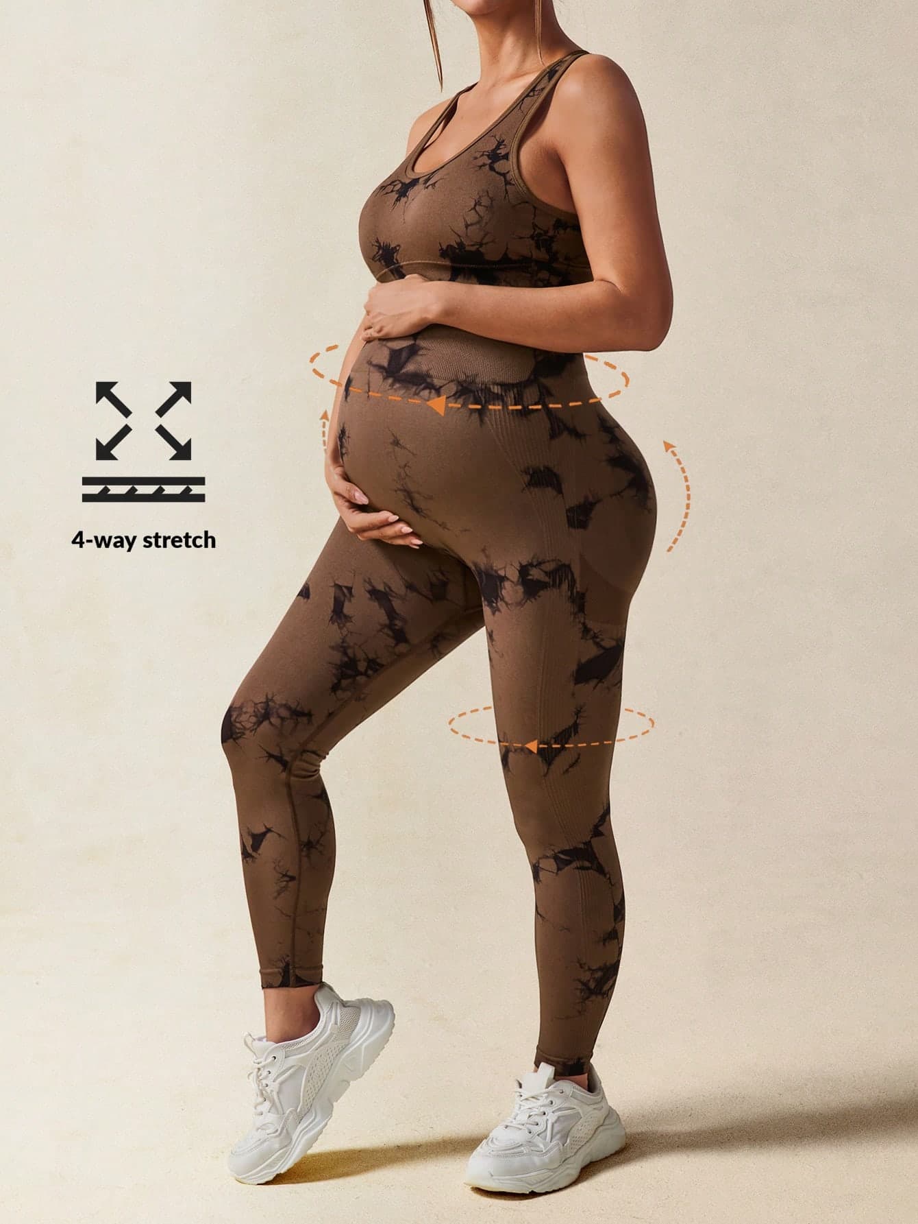 SHEIN Tie-Dye Maternity Sports Bra & Flare Pants
