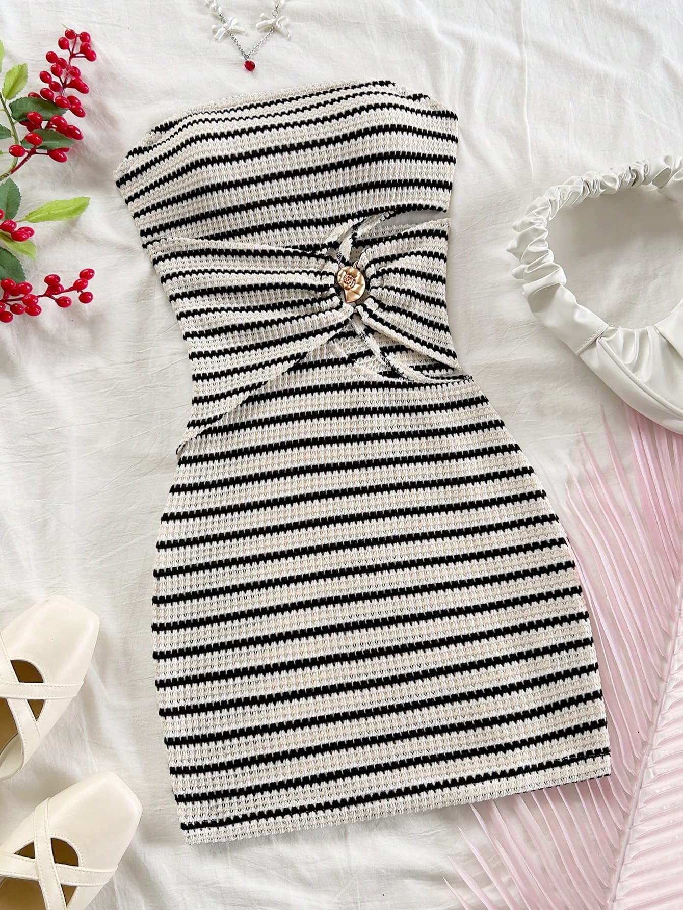 Soleia Vacation Beach Outfits For Woman Vacation Outfits Woman Summer Outfits For Women Mini Stripe Dress, Fashionable For Summer