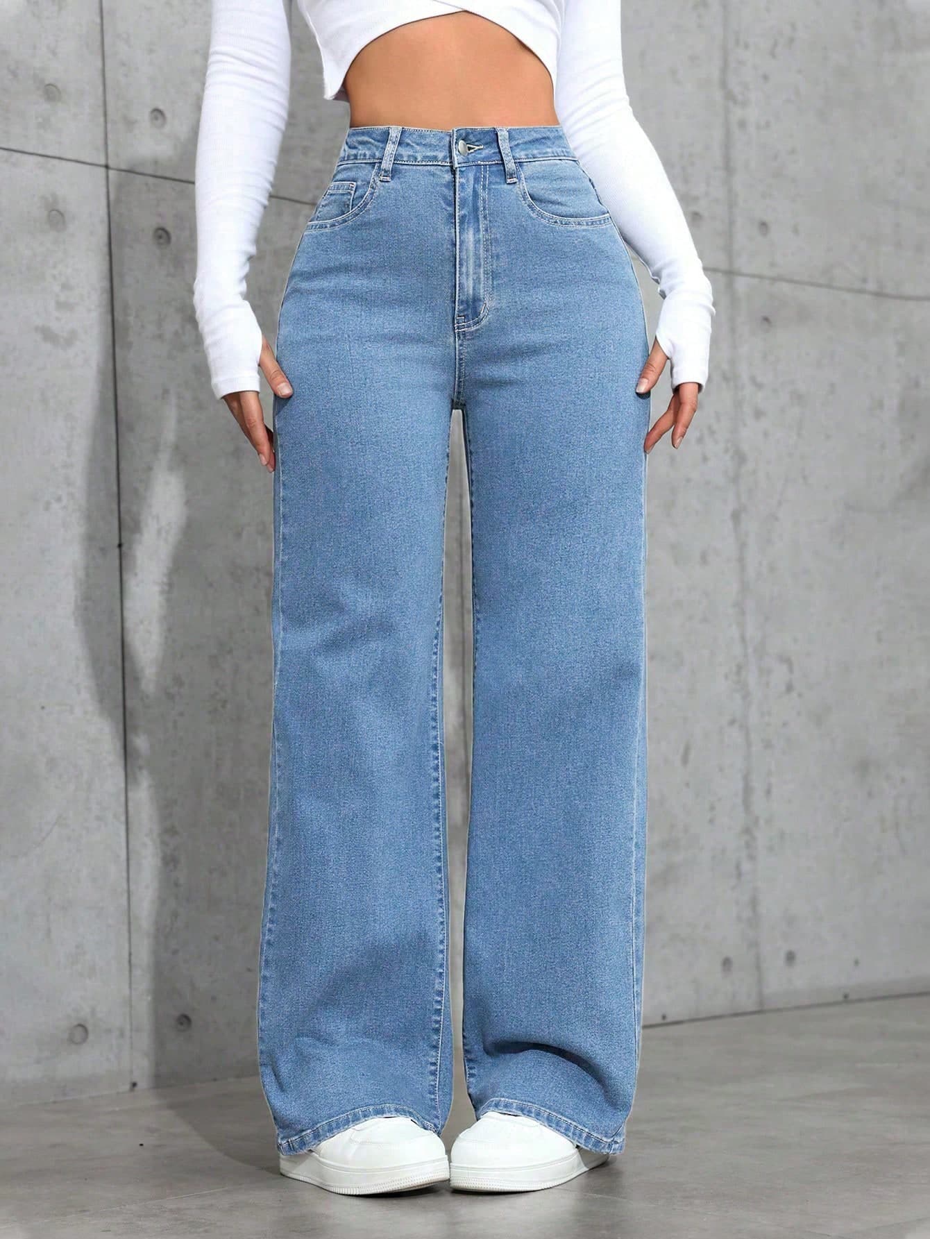 SHEIN Unity Women Casual Straight Leg Jeans Y2k