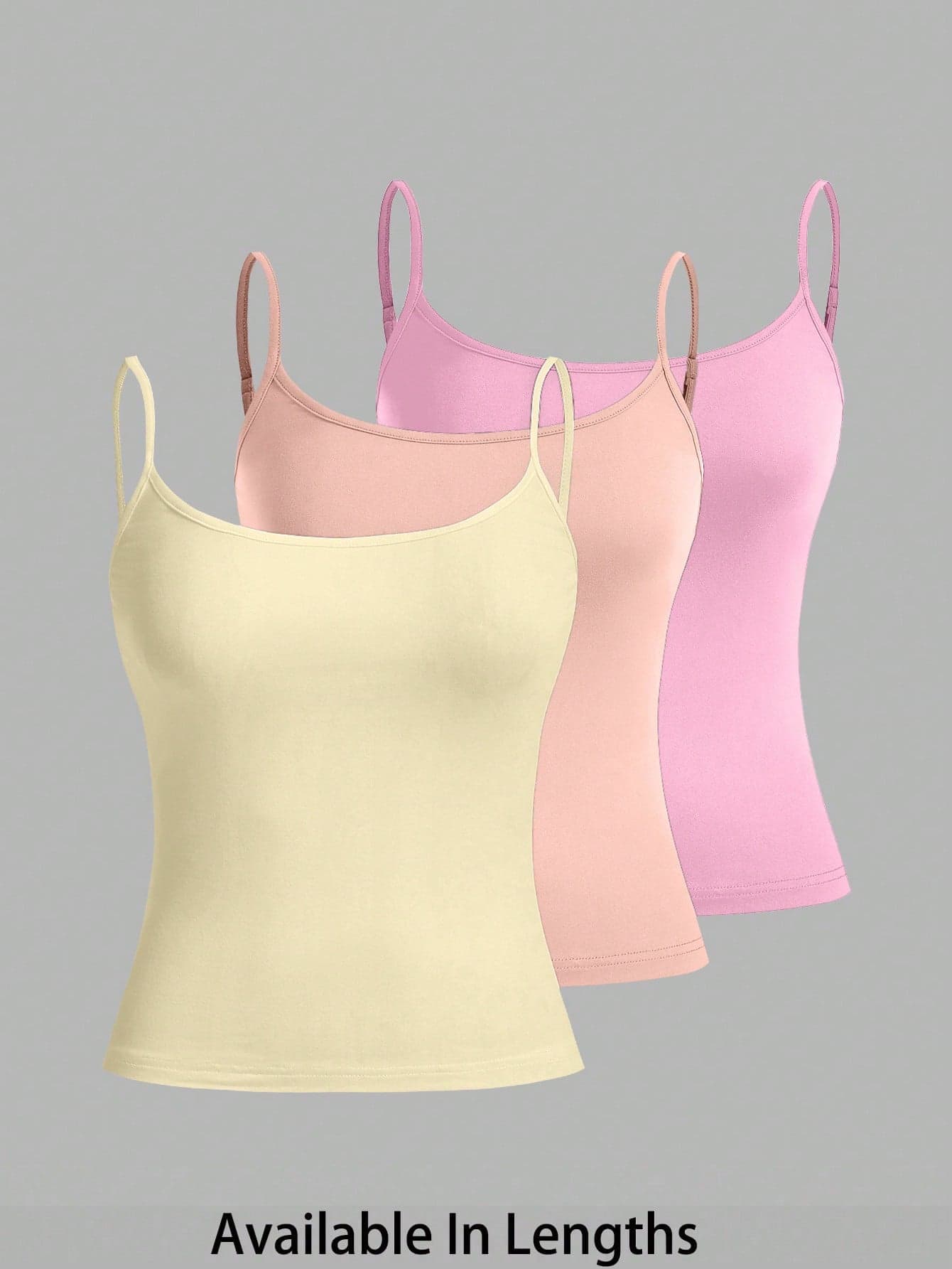 SHEIN PETITE CURVE Plus Size Women's 3pcs Tight Casual Cami Top, For People Of Shorter Stature Valentine's Day
