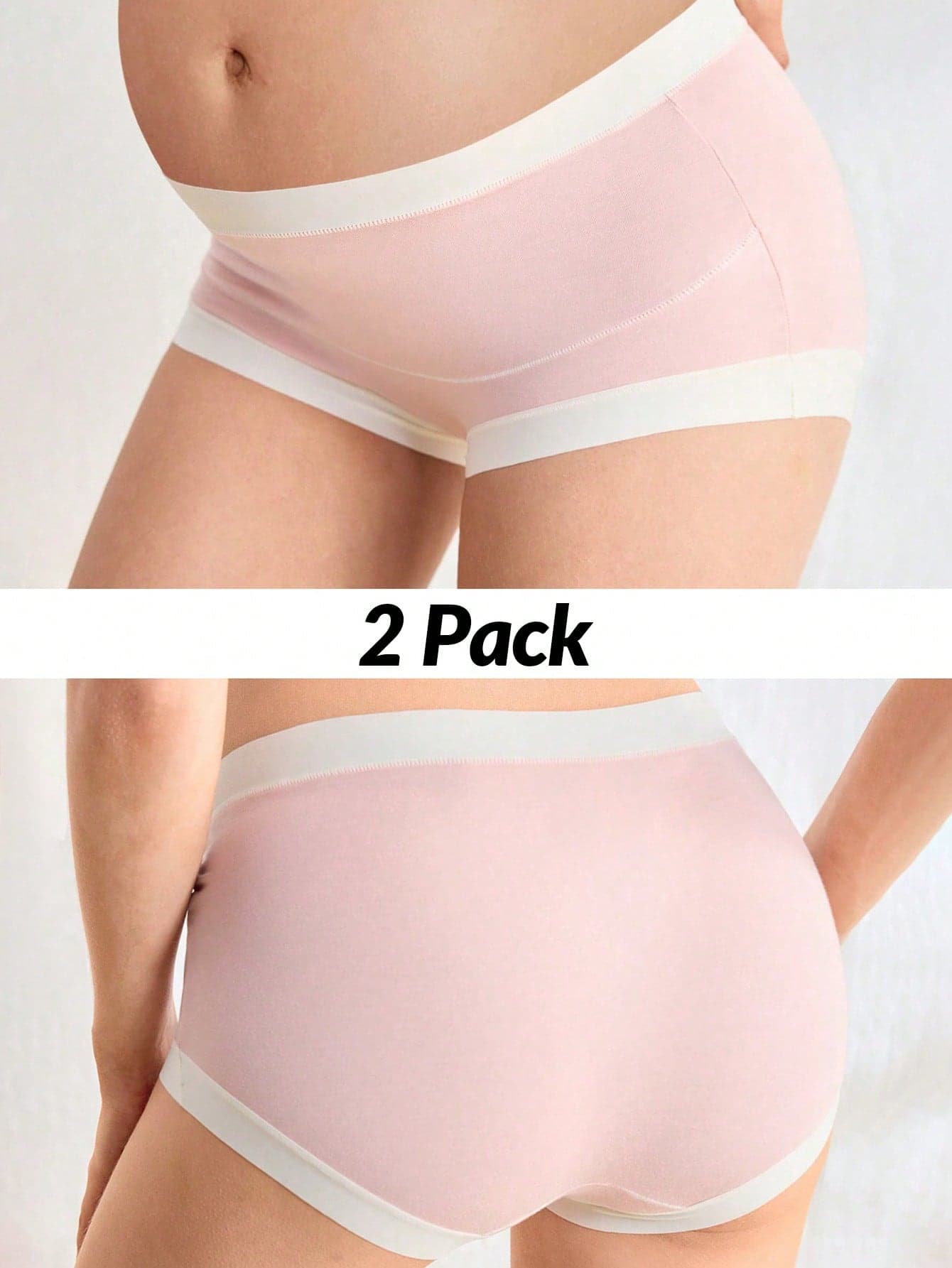 BloomMama 2 Packs Maternity High Waist Underwear Brief Pregnancy Soft Hipster Panties Over Bump
