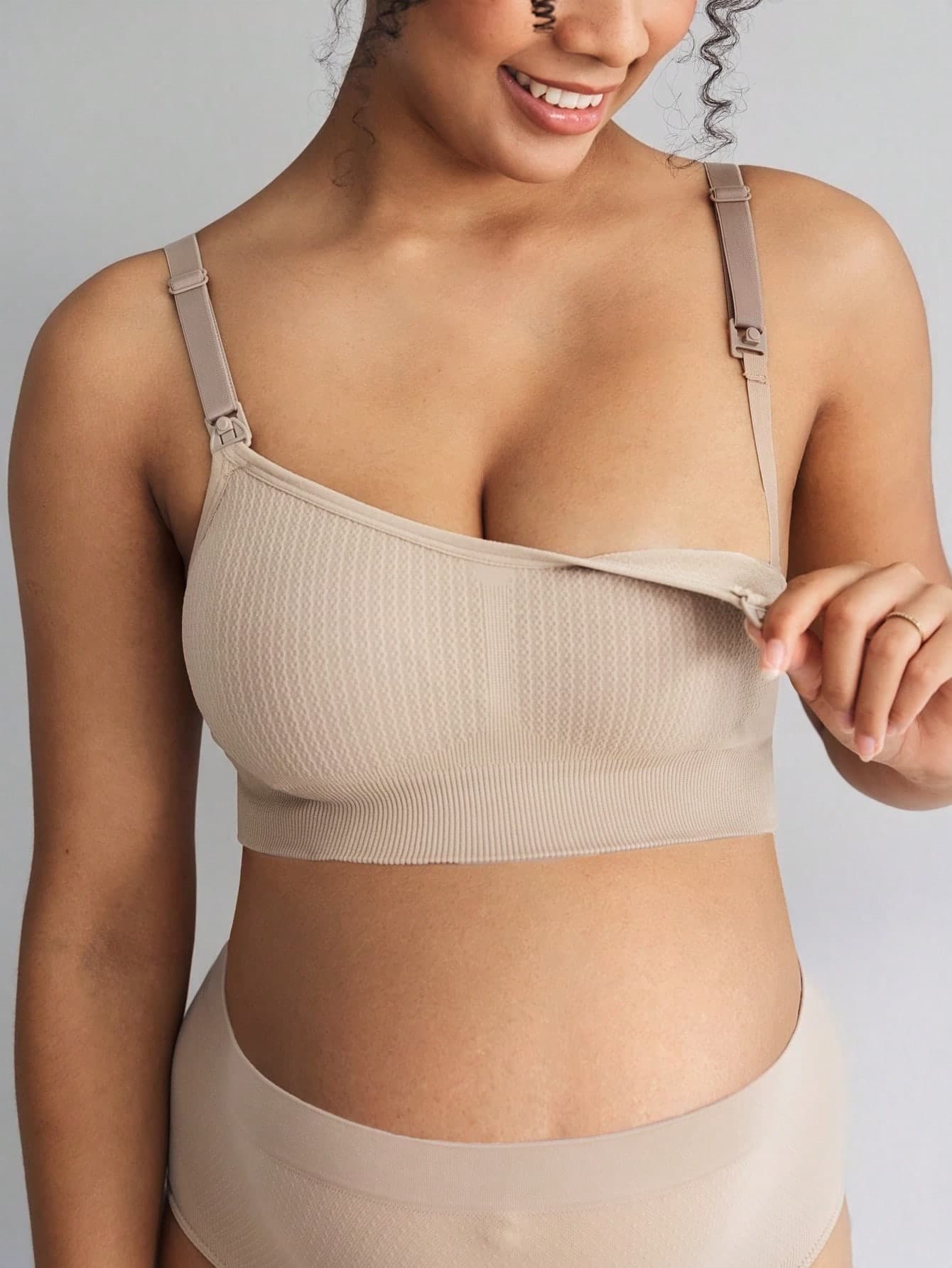 Moonlight&Mama Pregnant Women Solid Color Comfortable Seamless Nursing Underwear