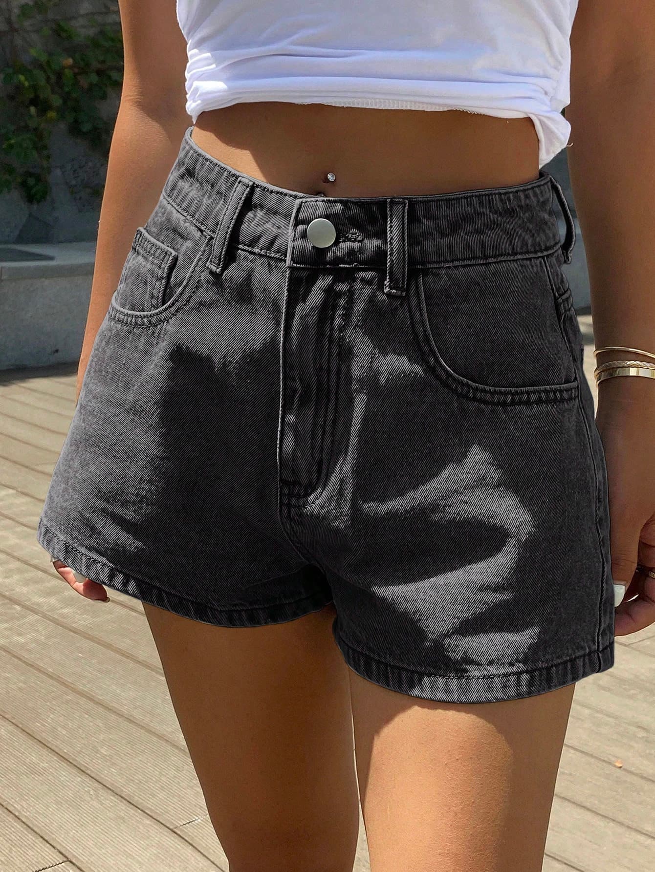 DAZY Women's A-Line Denim Shorts, Casual & Sexy Street Style, Summer Jorts