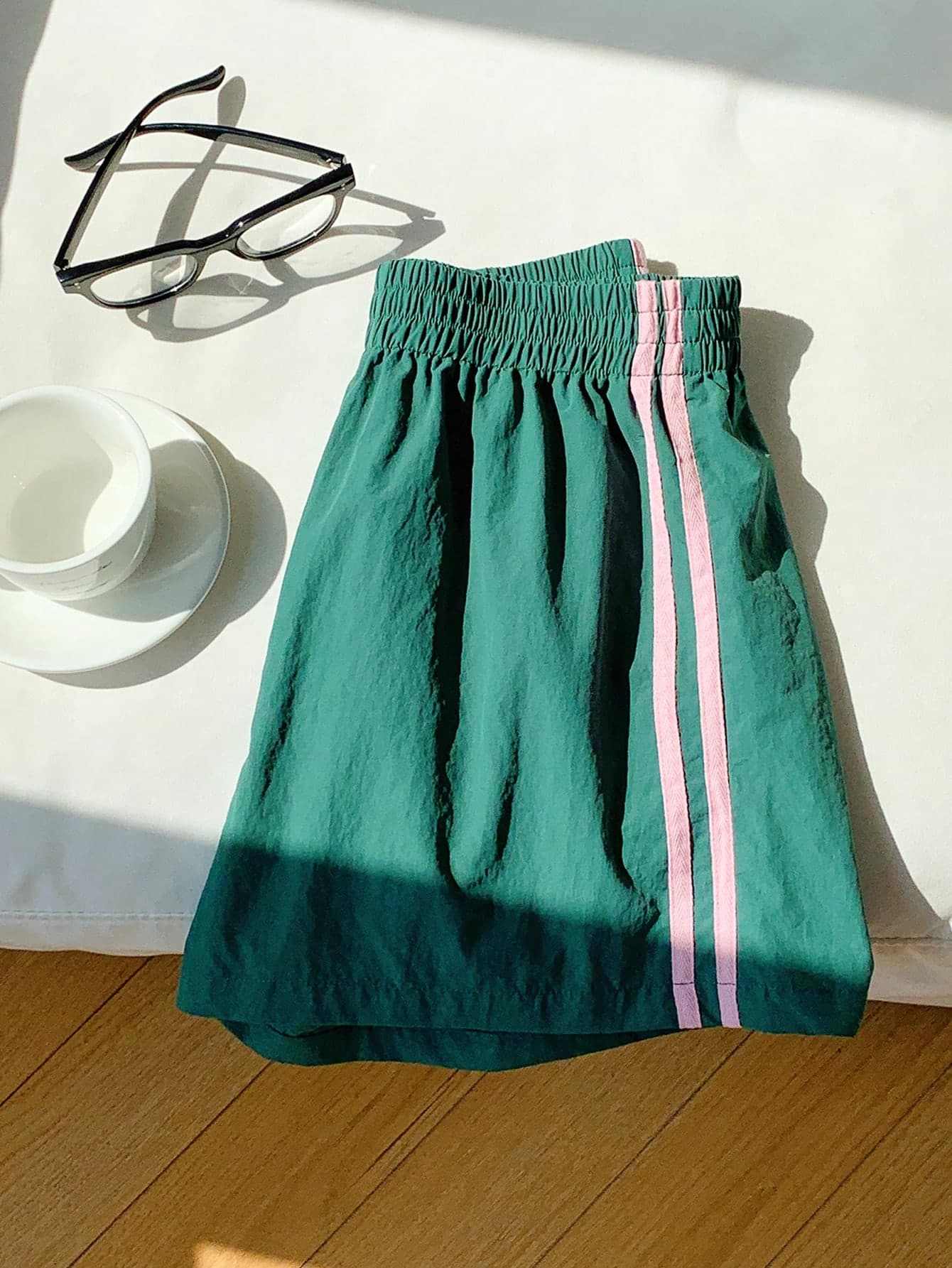 Comfortcana Women Elastic Waist Striped Loose Casual Shorts,Side Stripe Sports Summer For And Versatile, Suitable Daily Street Wear,Cargo Pants