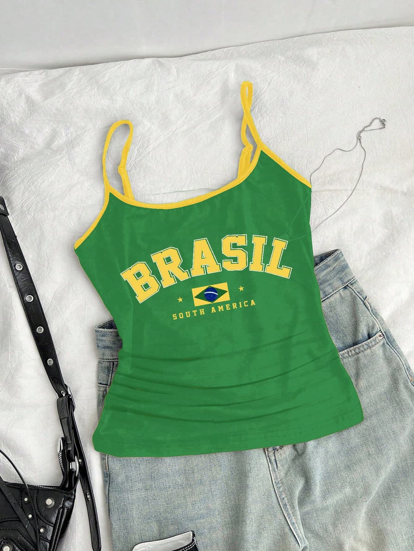 SHEIN Tween Girl's Fitted Casual Sports Camisole Basic Set