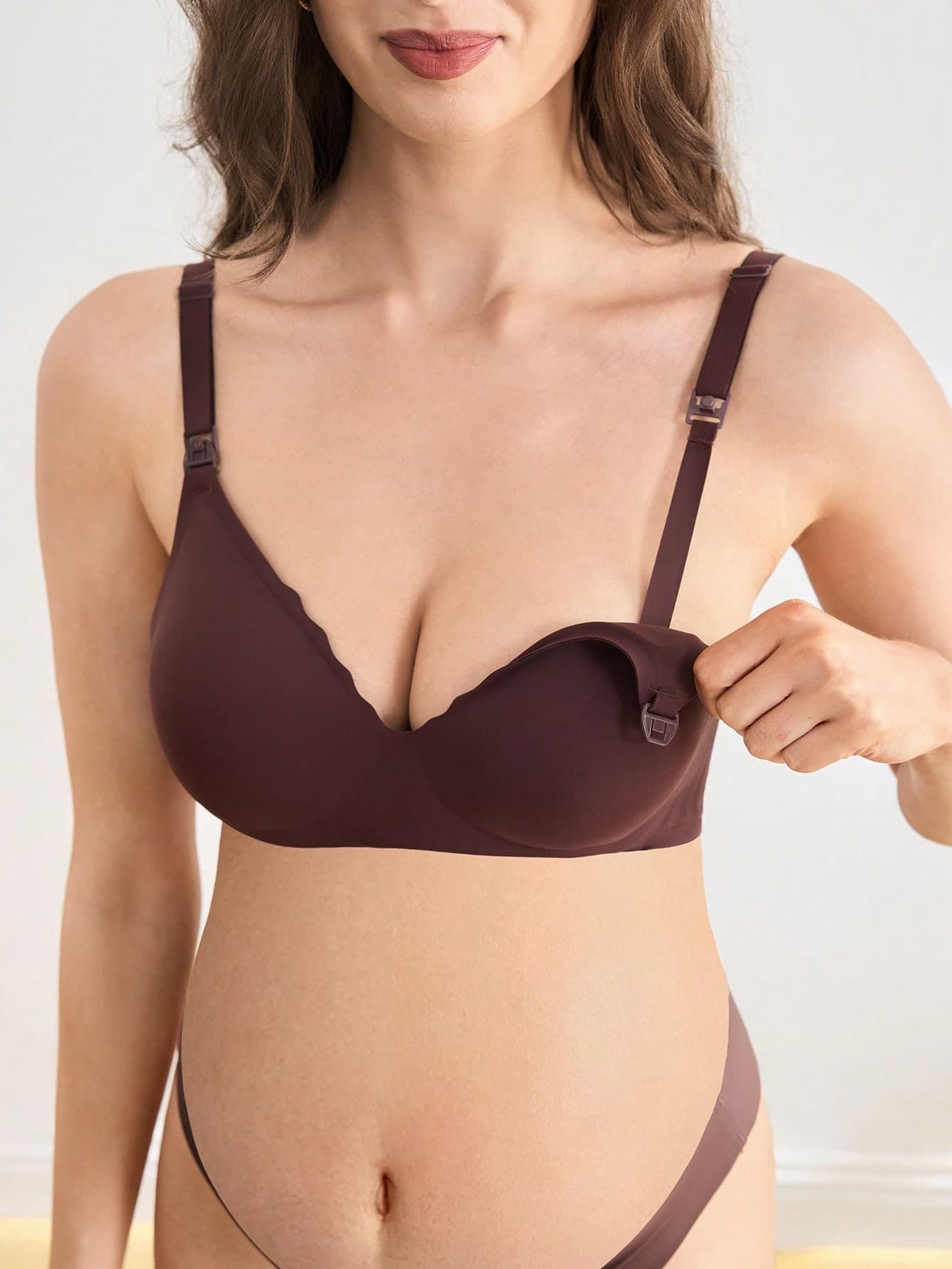 Moonlight&Mama Maternity Solid Color Jelly-Style Underwear Bra For Mother