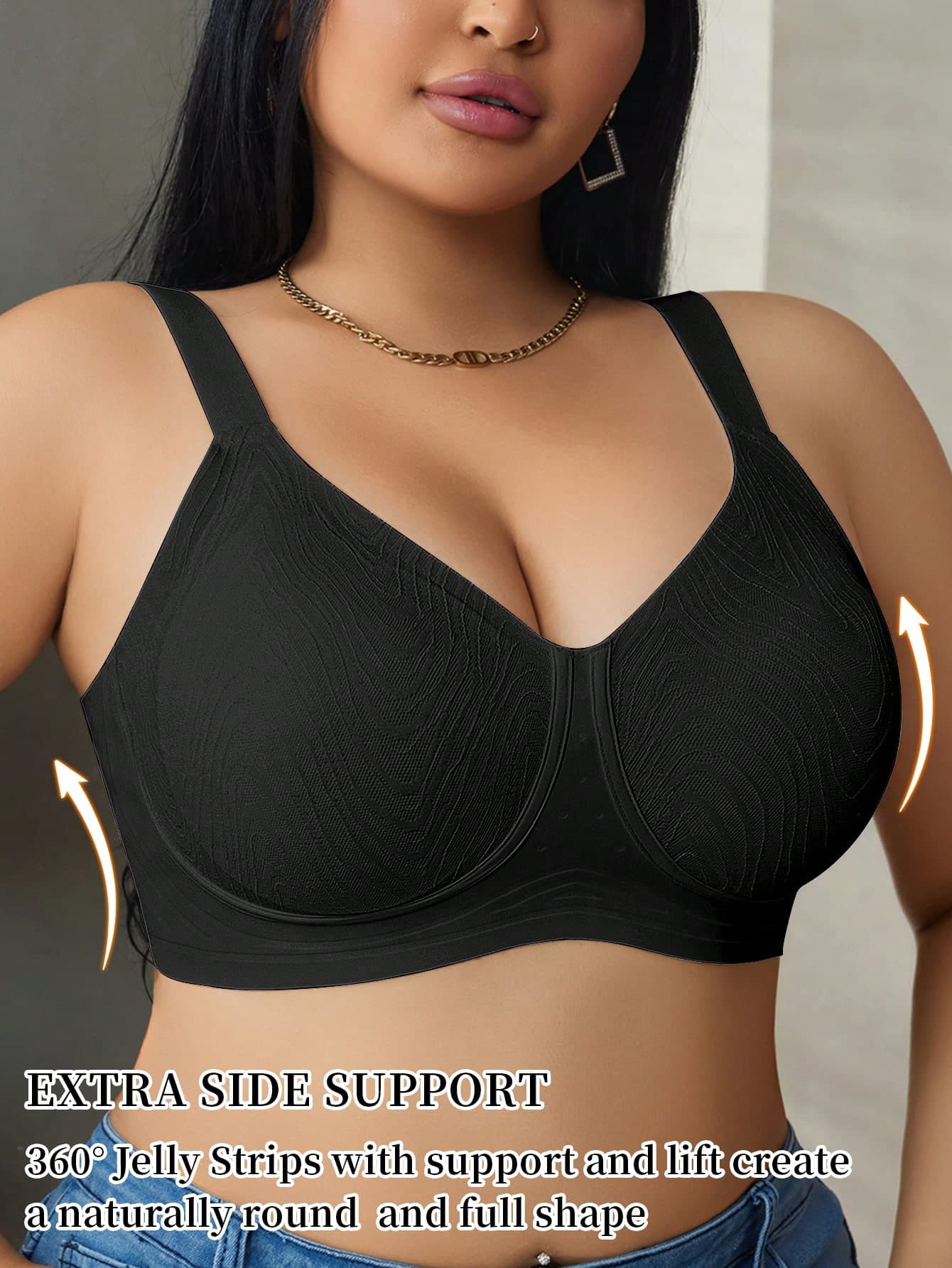 SHEIN Plus Size Wireless Seamless Wedding Bra, Lift