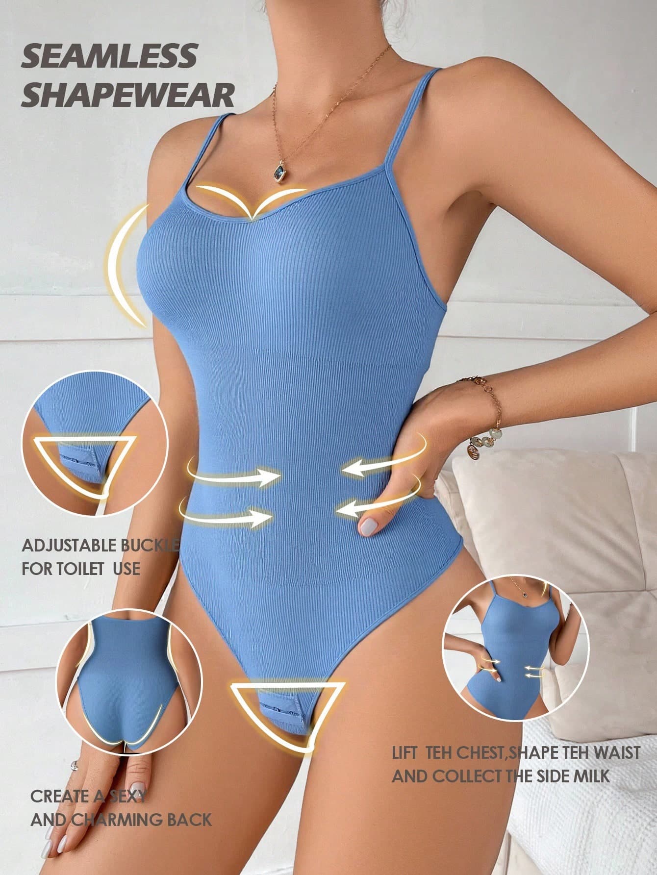 1pc Women Seamless Full Body Shapewear