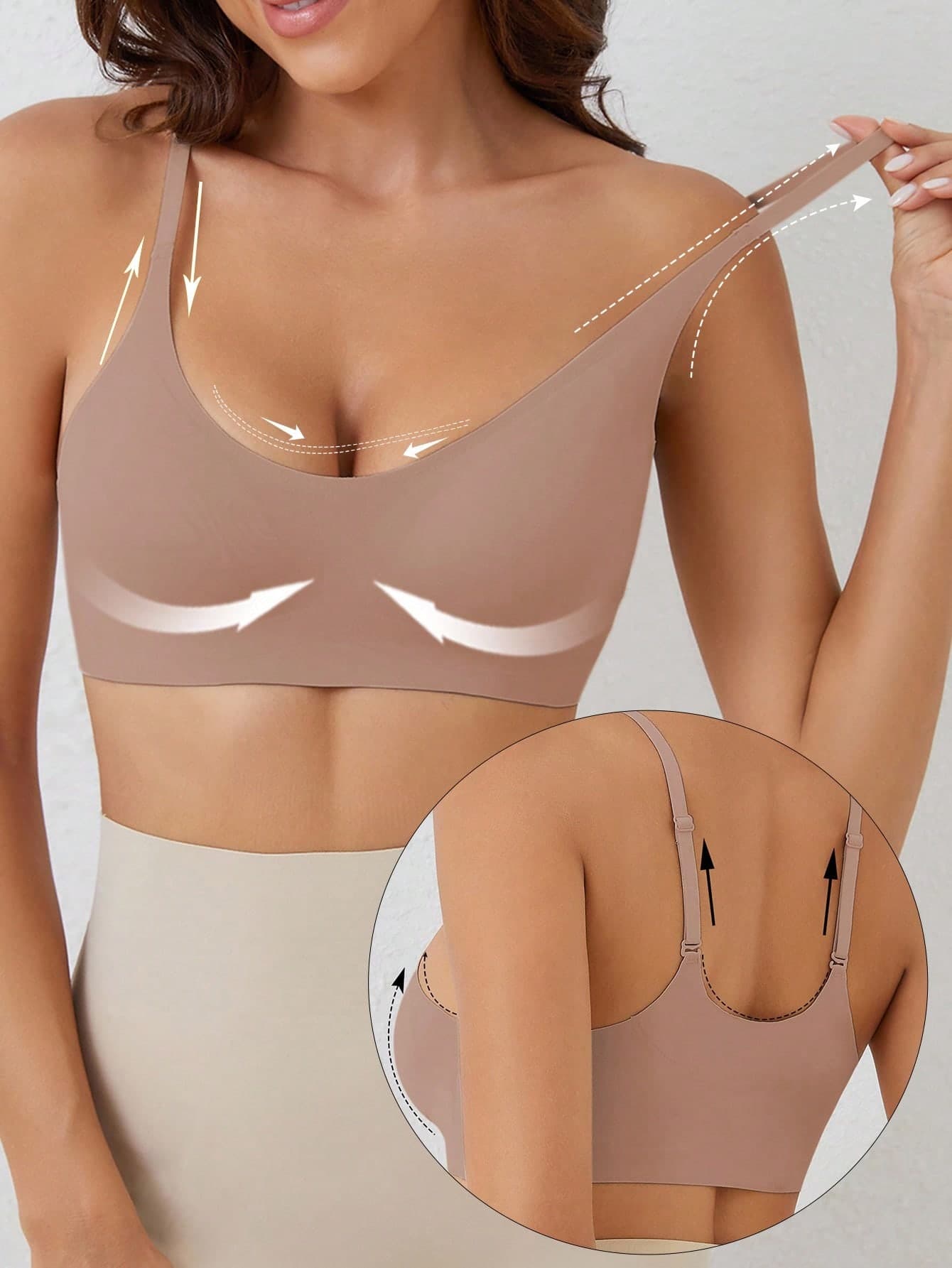 EasyFave Leisure Women's Minimalist Solid Wireless Push-Up Bra For Everyday Wear