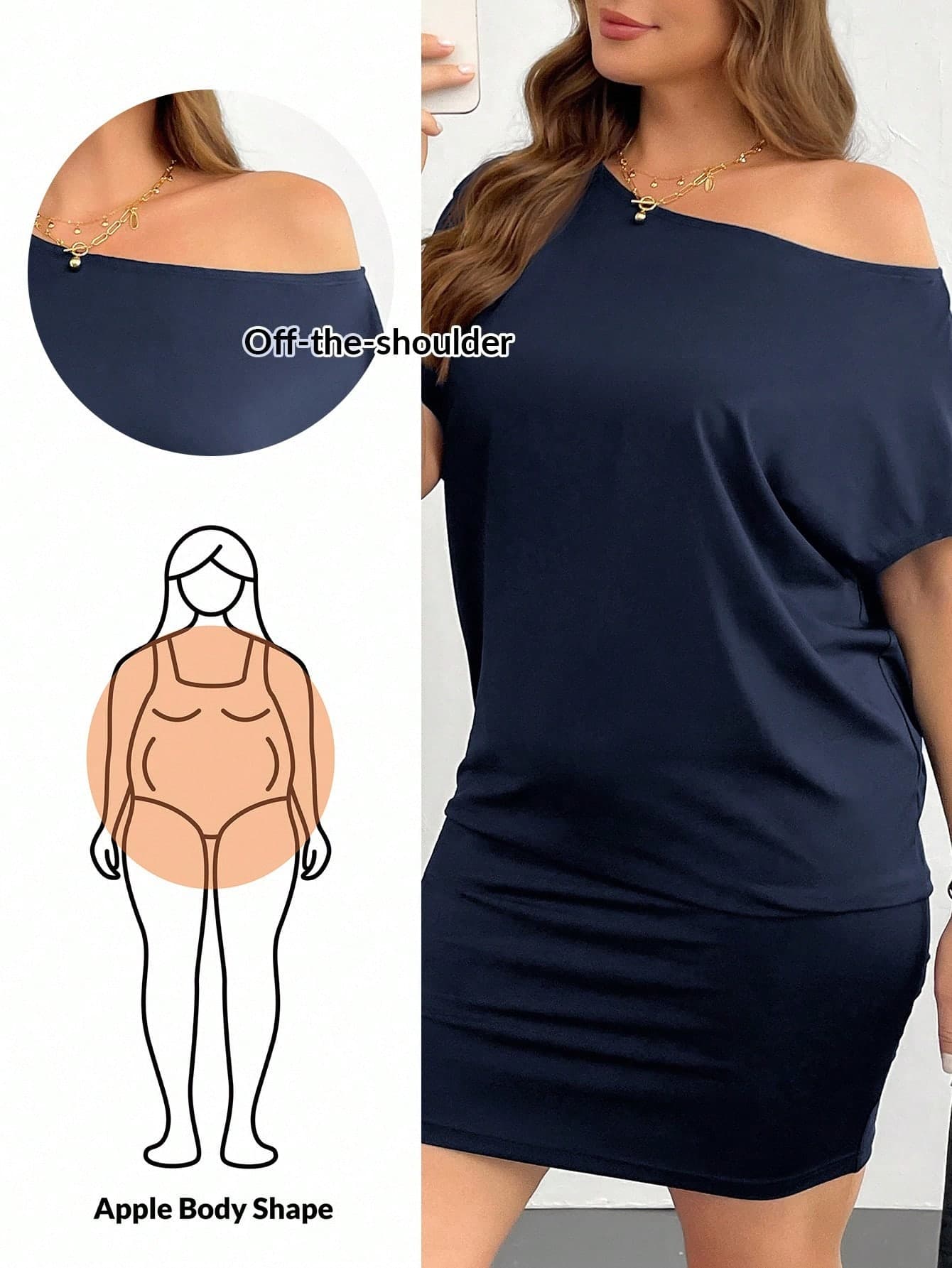 SHEIN Essnce Plus-Size Summer Dress For Women.Black Casual Off-The-Shoulder One-Shoulder Dresses Women Off The Shoulder Dress,Black Mini