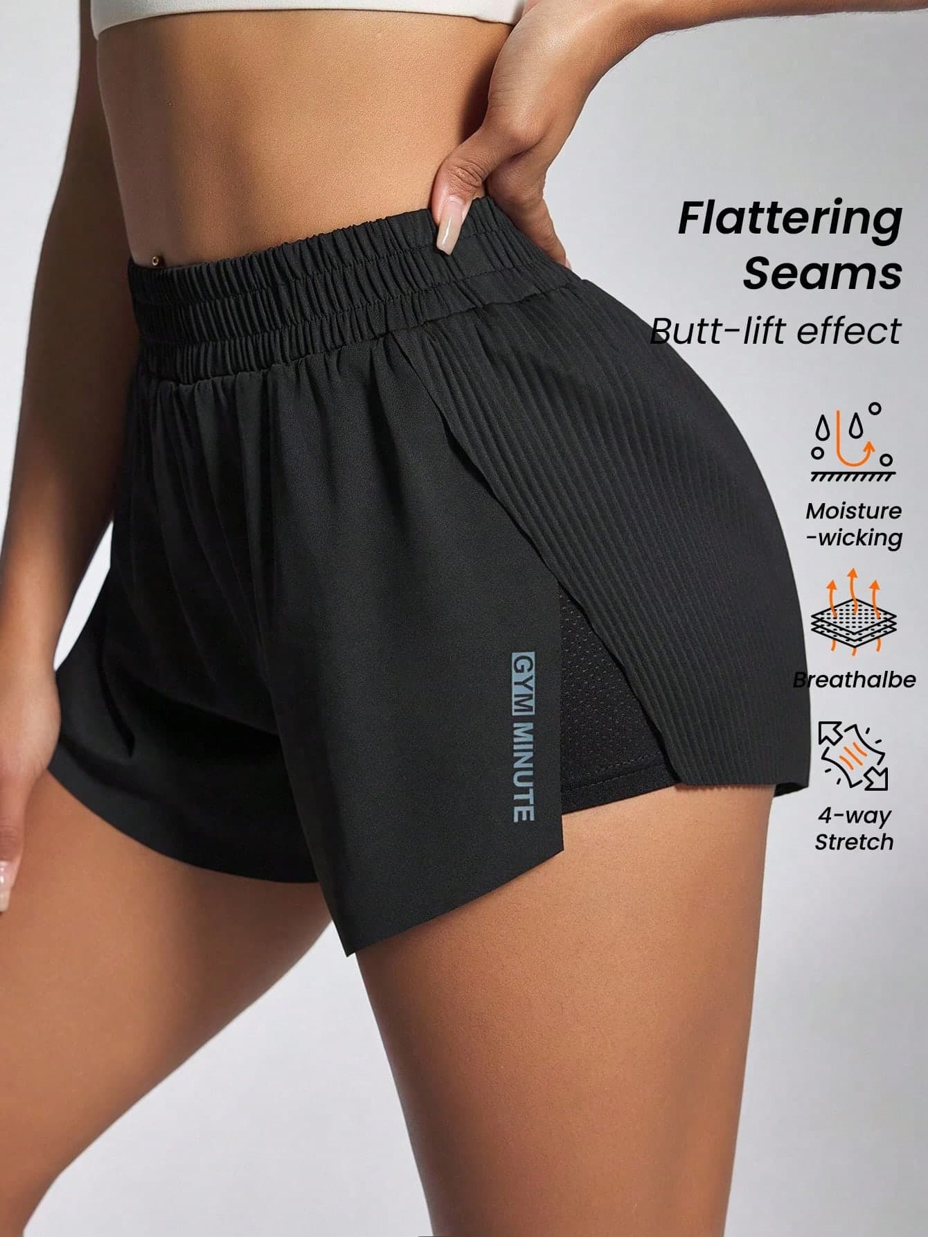 Powerista Casual Sports Shorts, Simple & Fashionable For Daily Wear Comfy Short Sweater Shorts