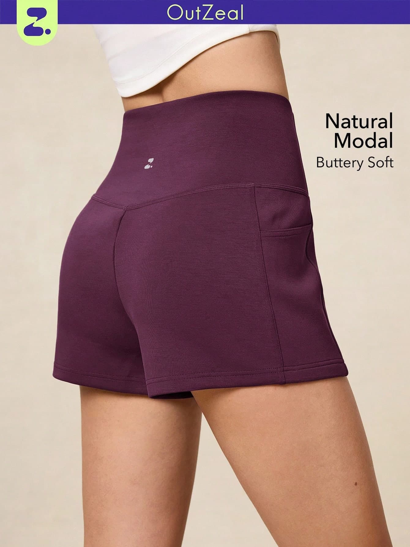OutZeal Gym Shorts Women Sports Shorts Solid Color Summer Spring Yoga Casual Fitness Breathable Modal Stretch High Waist Design Active Bottoms