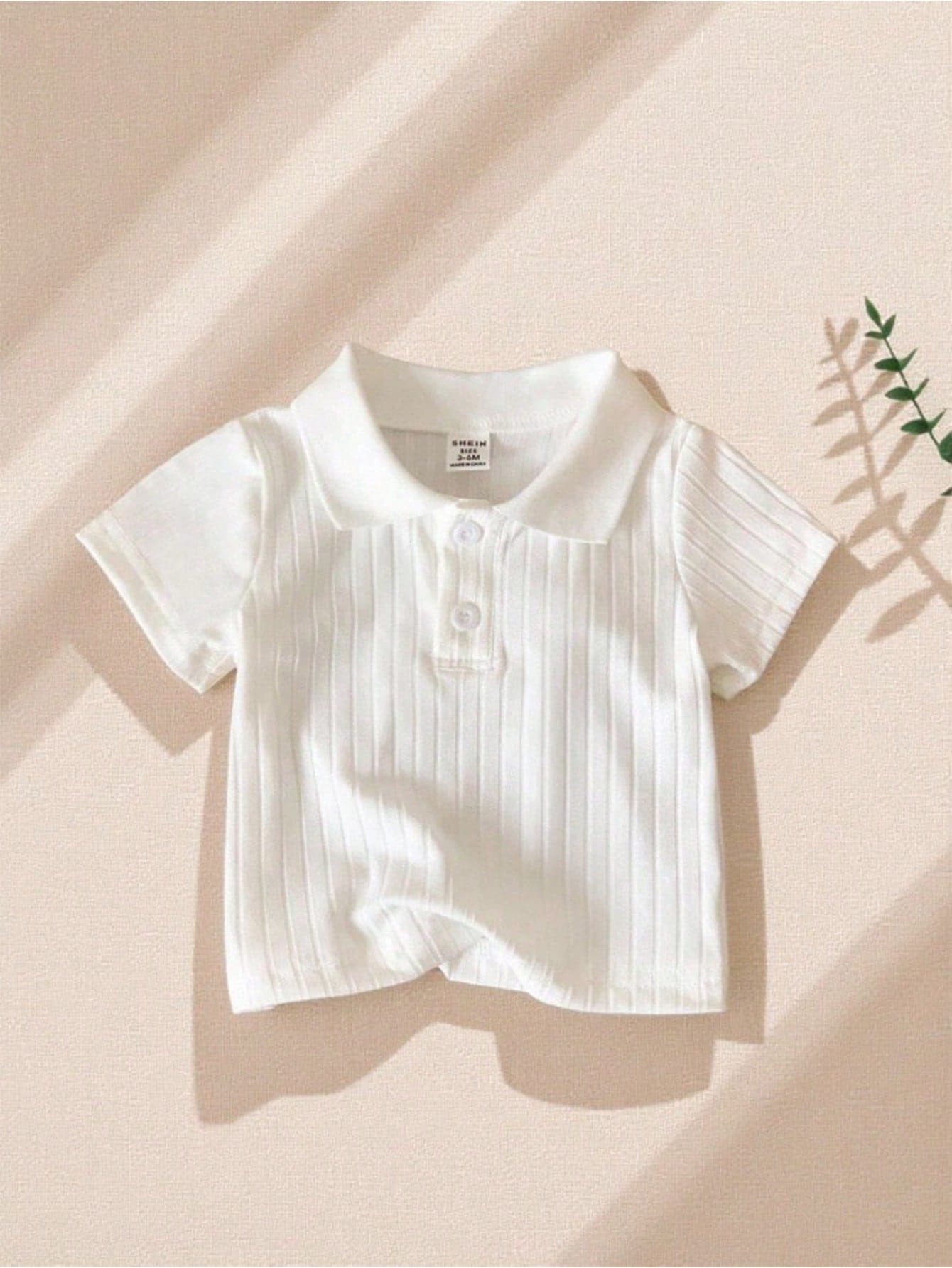 Souflis Souflis Unisex Baby Ribbed Polo Neck T-Shirt, White, Suitable For All Occasions In Summer, Best All-Match Choice Shirts Boys Shirt Boy Clothes