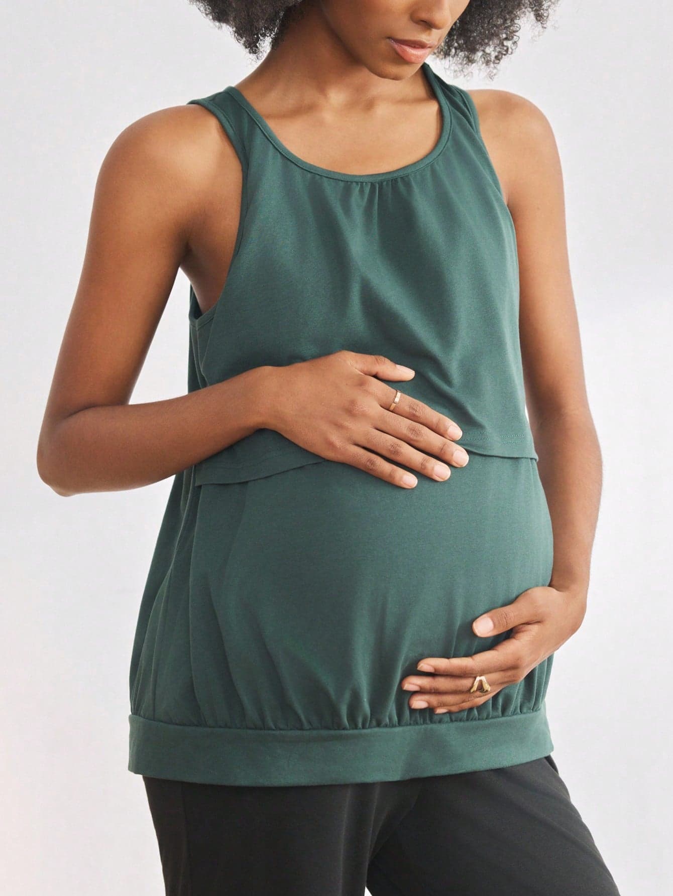 Moonlight&Mama Maternity Solid Color Round Neck Casual Versatile Sleeveless Camisole