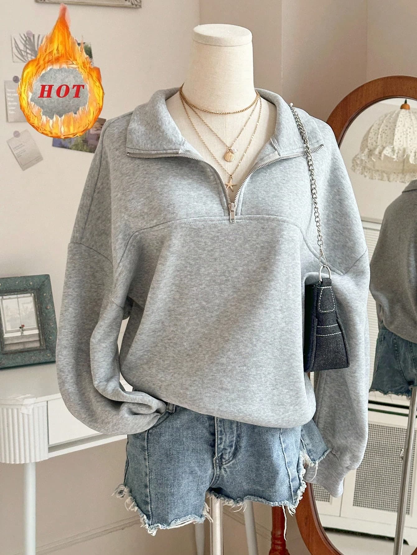 Lalippa Women's Loose Split Zip-Up Hoodie,Graduation,Teacher,Back To School Pullover Fall