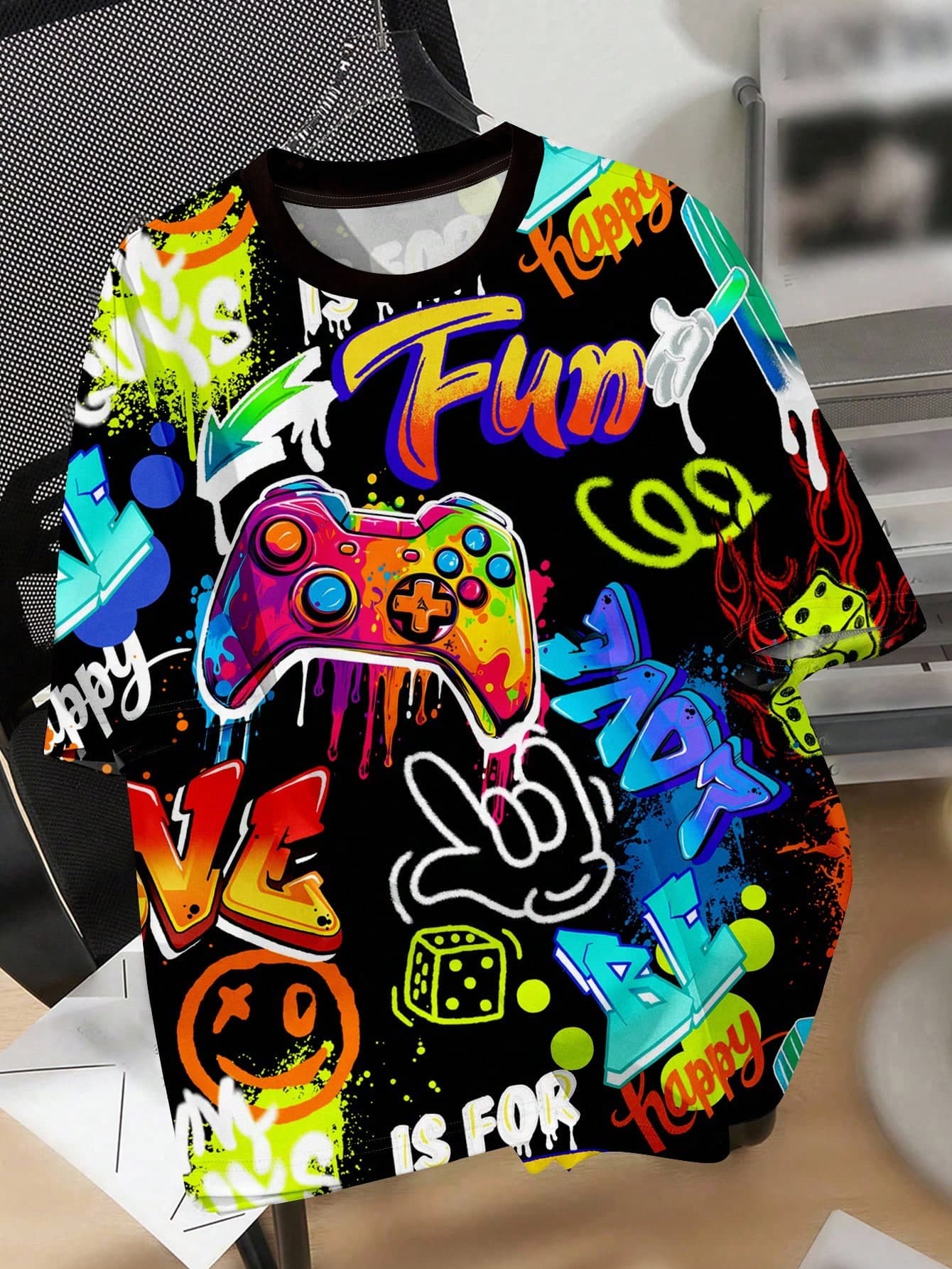 SHEIN Tween Boy Casual Cartoon Graphic Short Sleeve Round Neck T-Shirt,Suitable For Summer Tee Boys Shirt Y2k Clothes Streetwear Teen Shirts Gamer