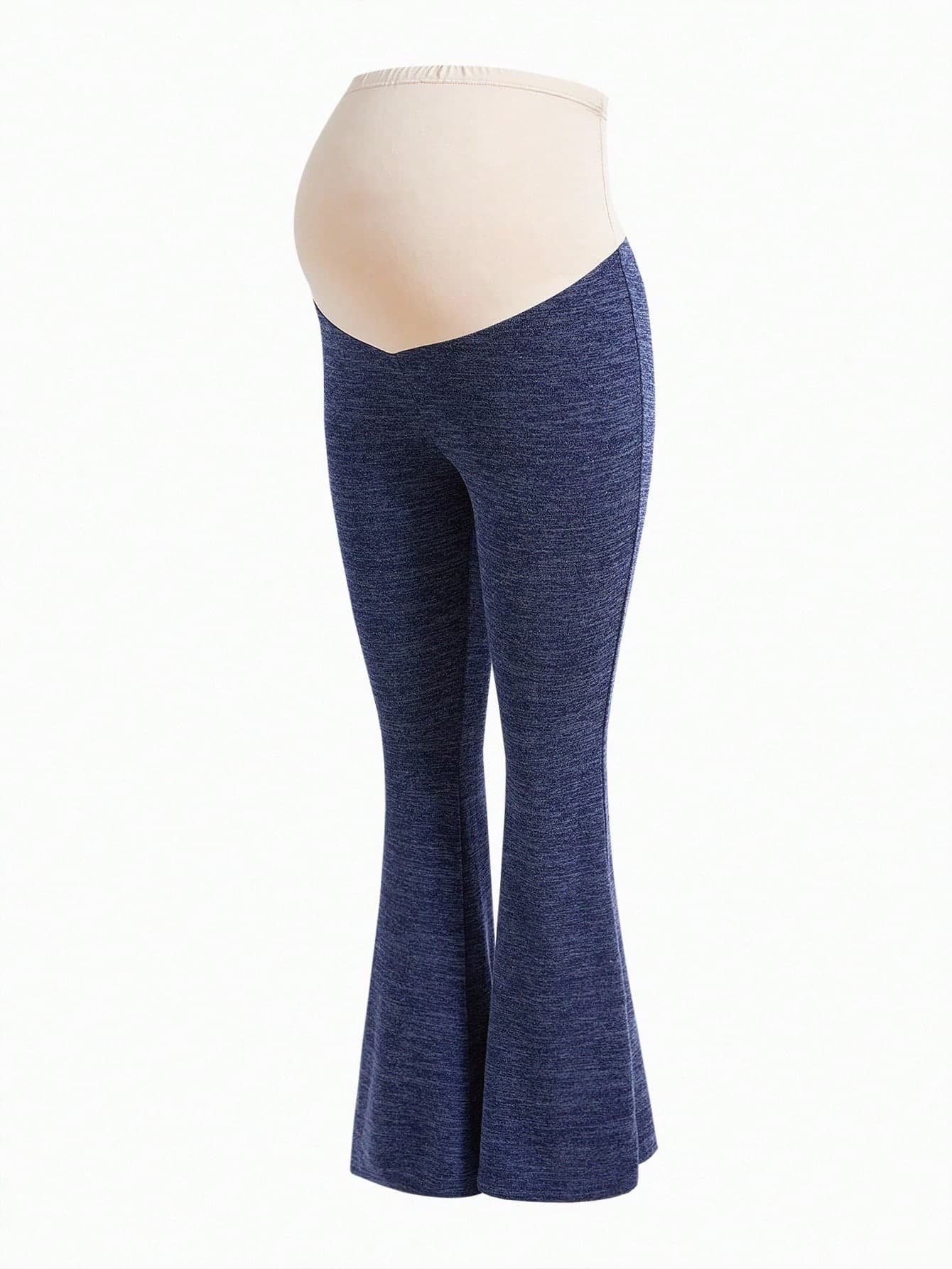 SHEIN Autumn And Winter Casual Maternity Pants Autumn And Winter Night Out Going Out Tops Maternity Solid Color Elastic Cycling Shorts,