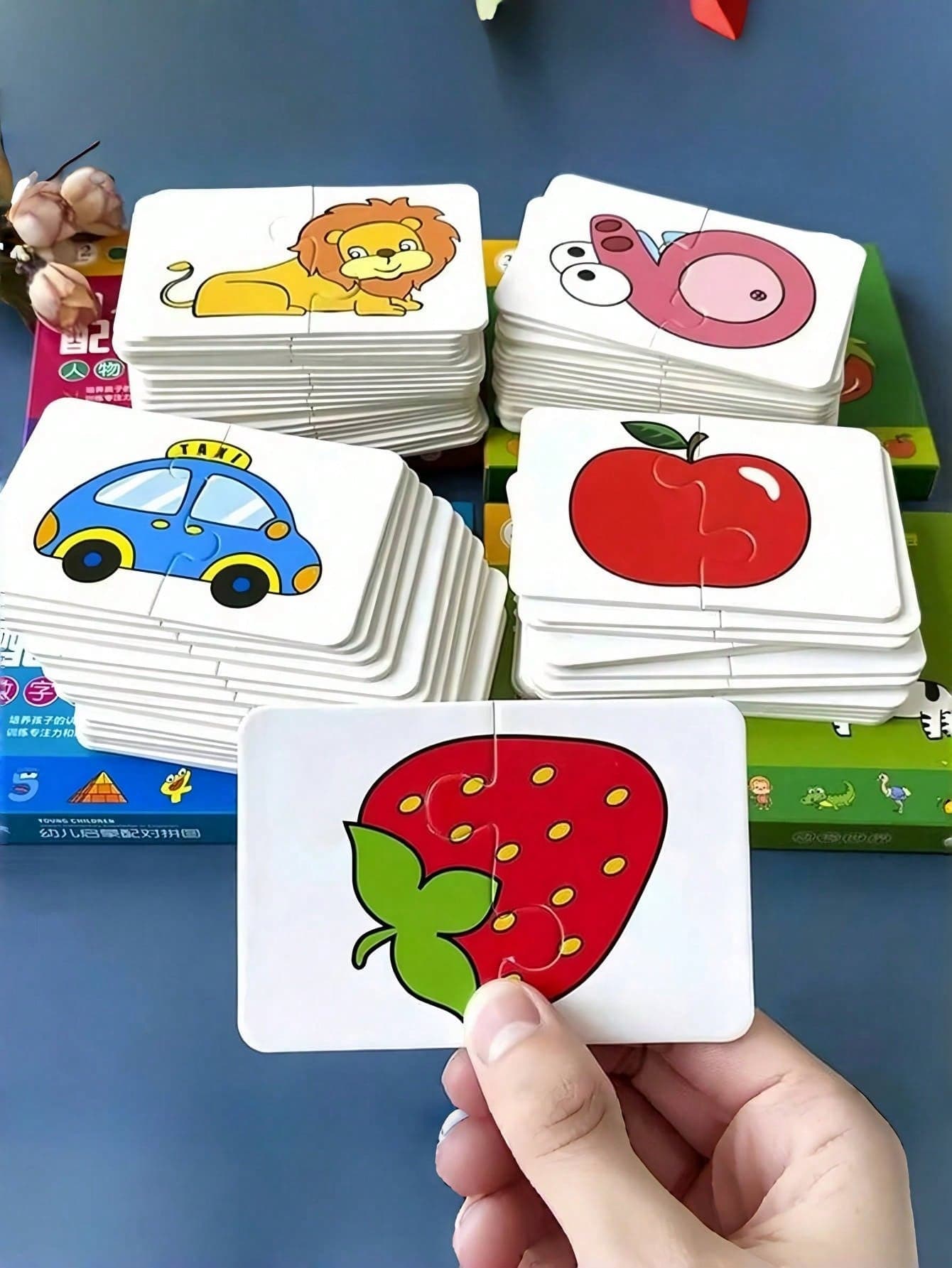 Montessori-Style 32-Piece Matching Puzzle Set | Suitable For Early Learning Educational Toys, This Cartoon-Shaped Puzzle Game Promotes Brain Development
