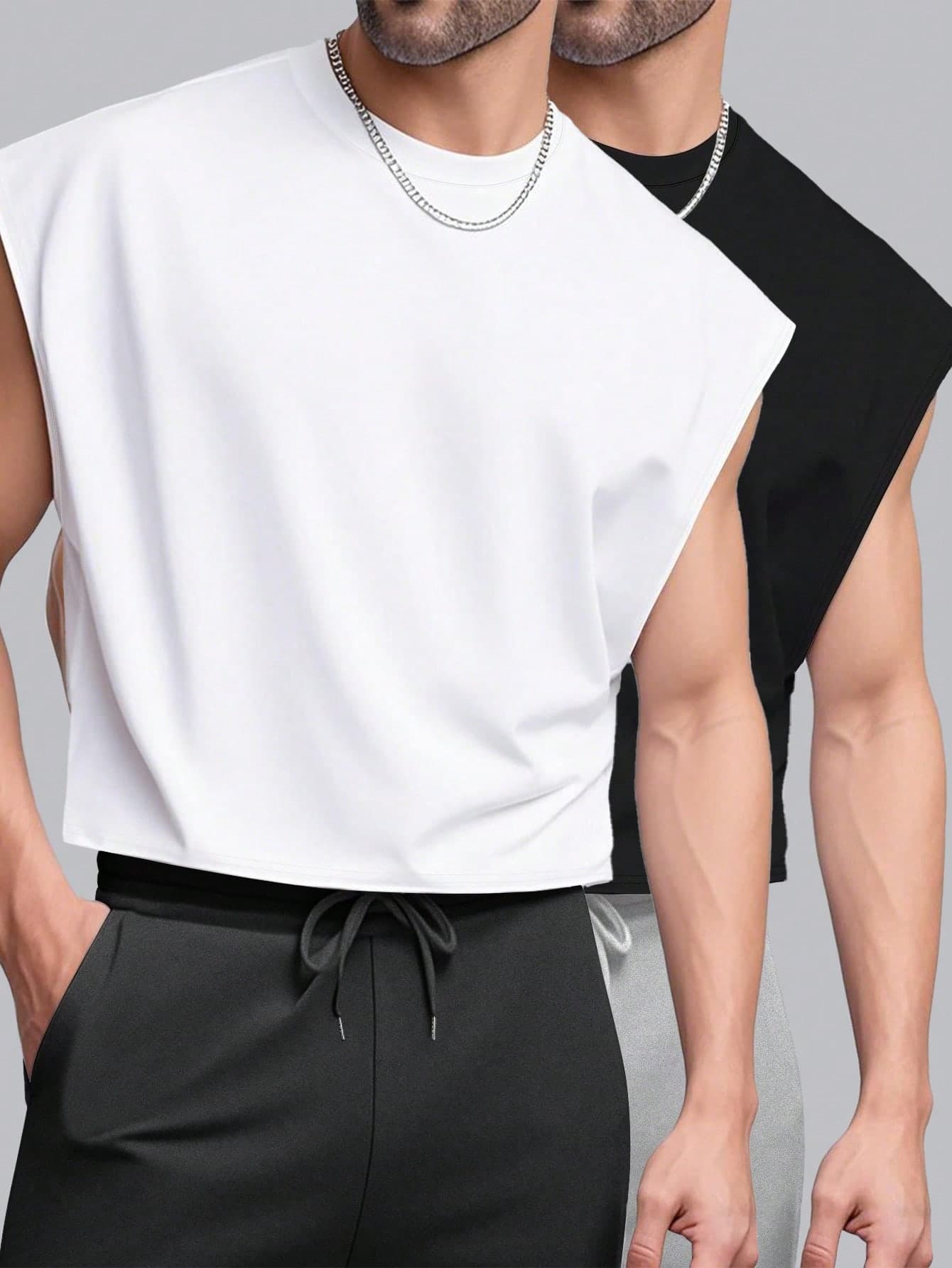 Manfinity Dauomo Men's Solid Color Casual Minimalist Tank Top