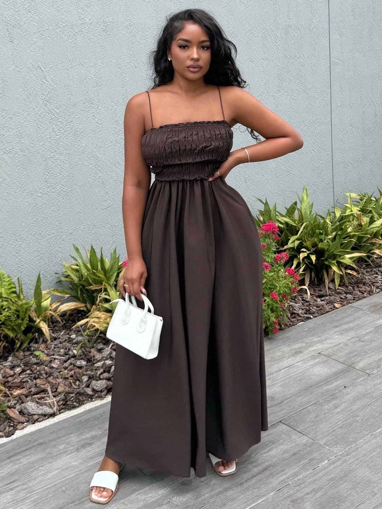 Alexandranx Coffee Color Tube Tube Top Dress Modest,Graduation,Graduation Dresses For Women,Back To School Dress