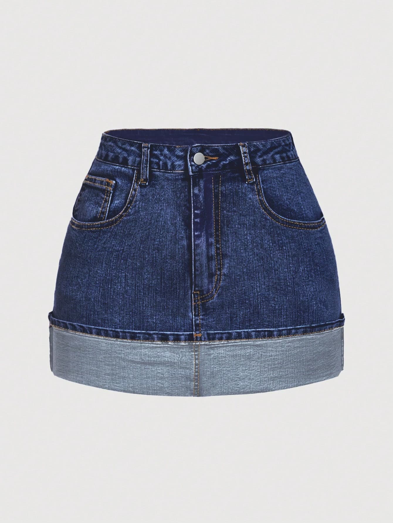 SHEIN MOD Women's Solid Color Minimalist Casual Denim Skirt