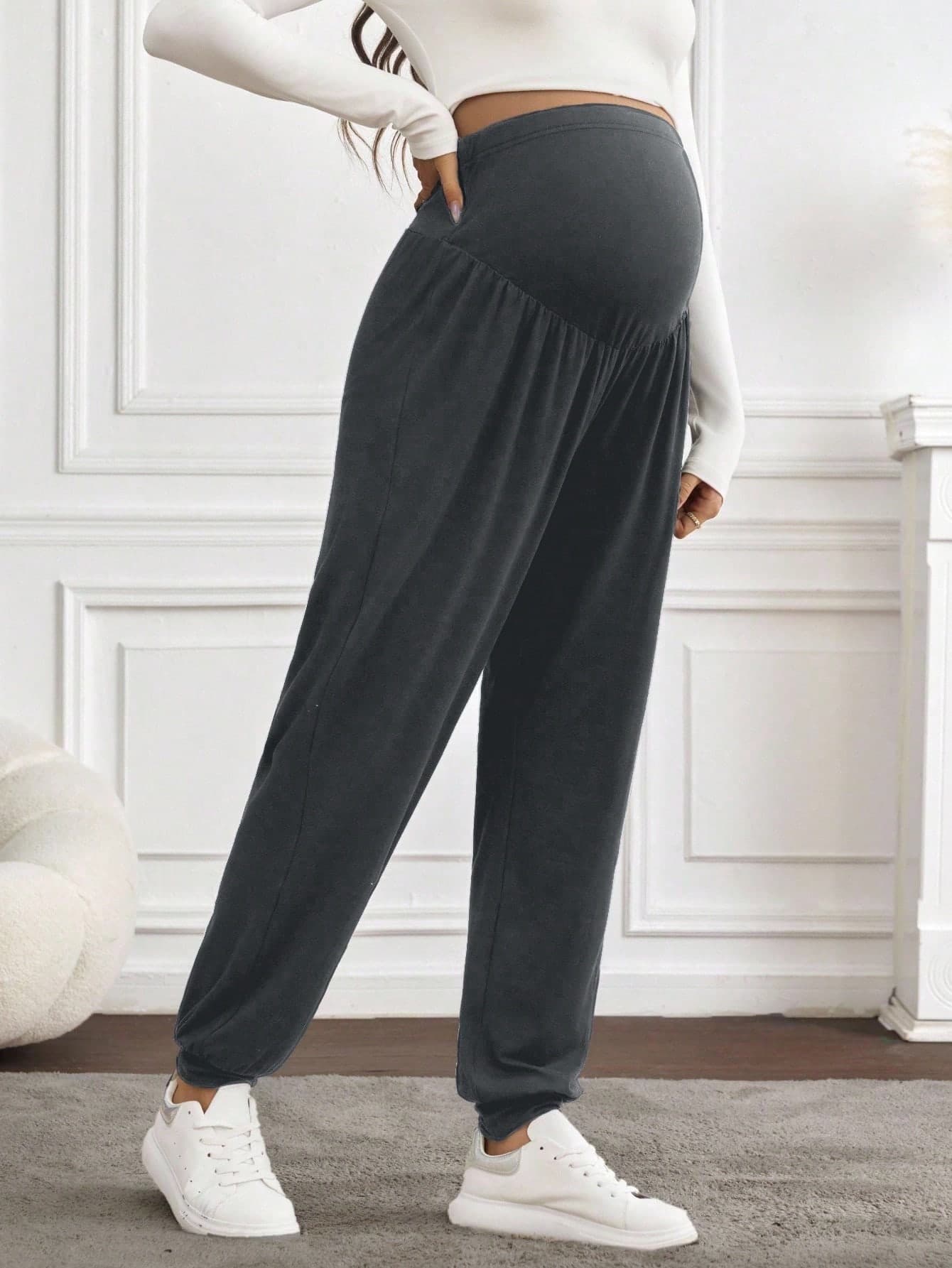 SHEIN Adjustable Waist Casual Maternity Pants Fall