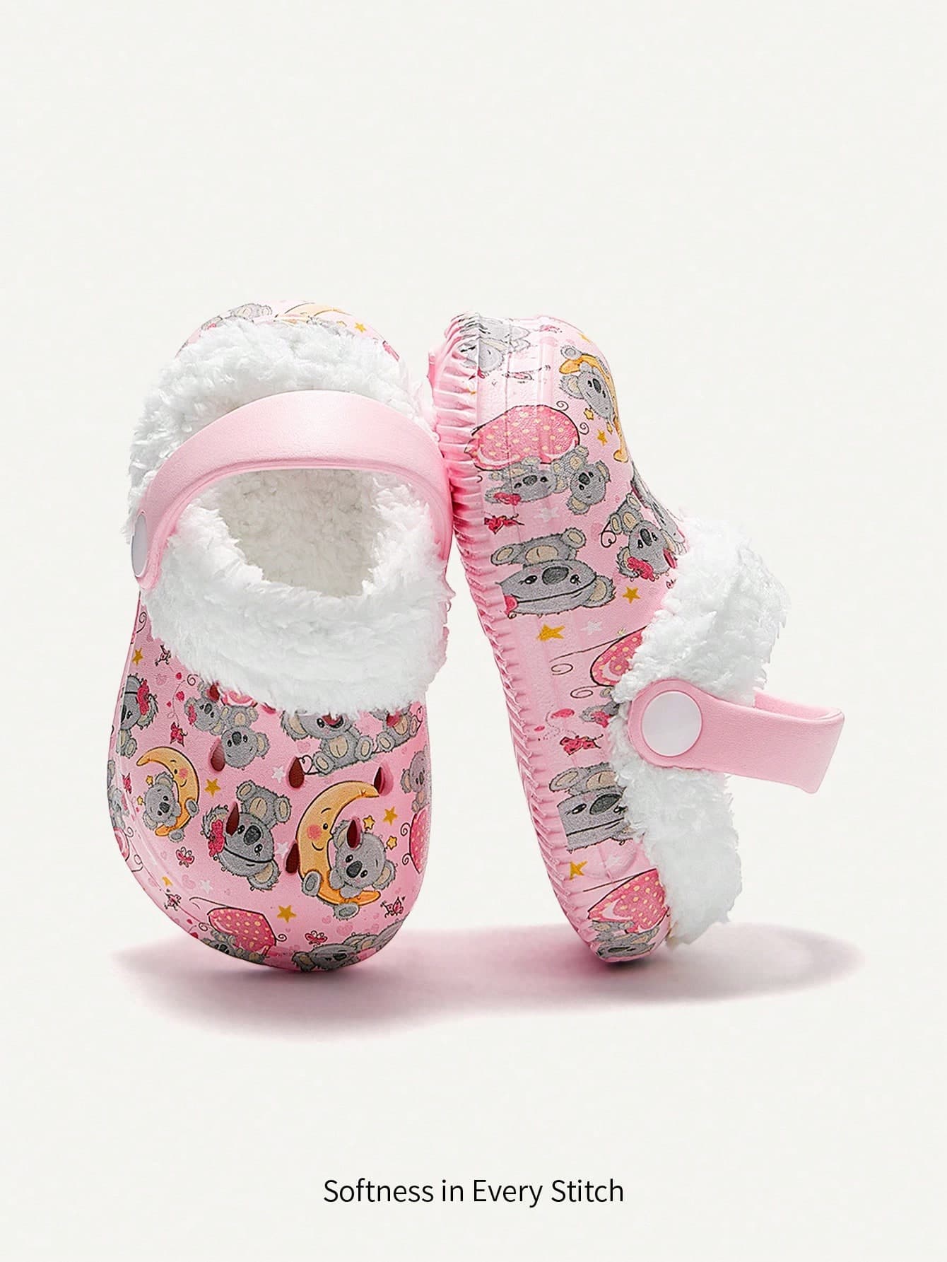 Cozy Pixies 1 Pair Of Girls Comfortable, Fashionable And Casual, Lightweight And Cute Printed Warm And Breathable Home Slippers, Pink.