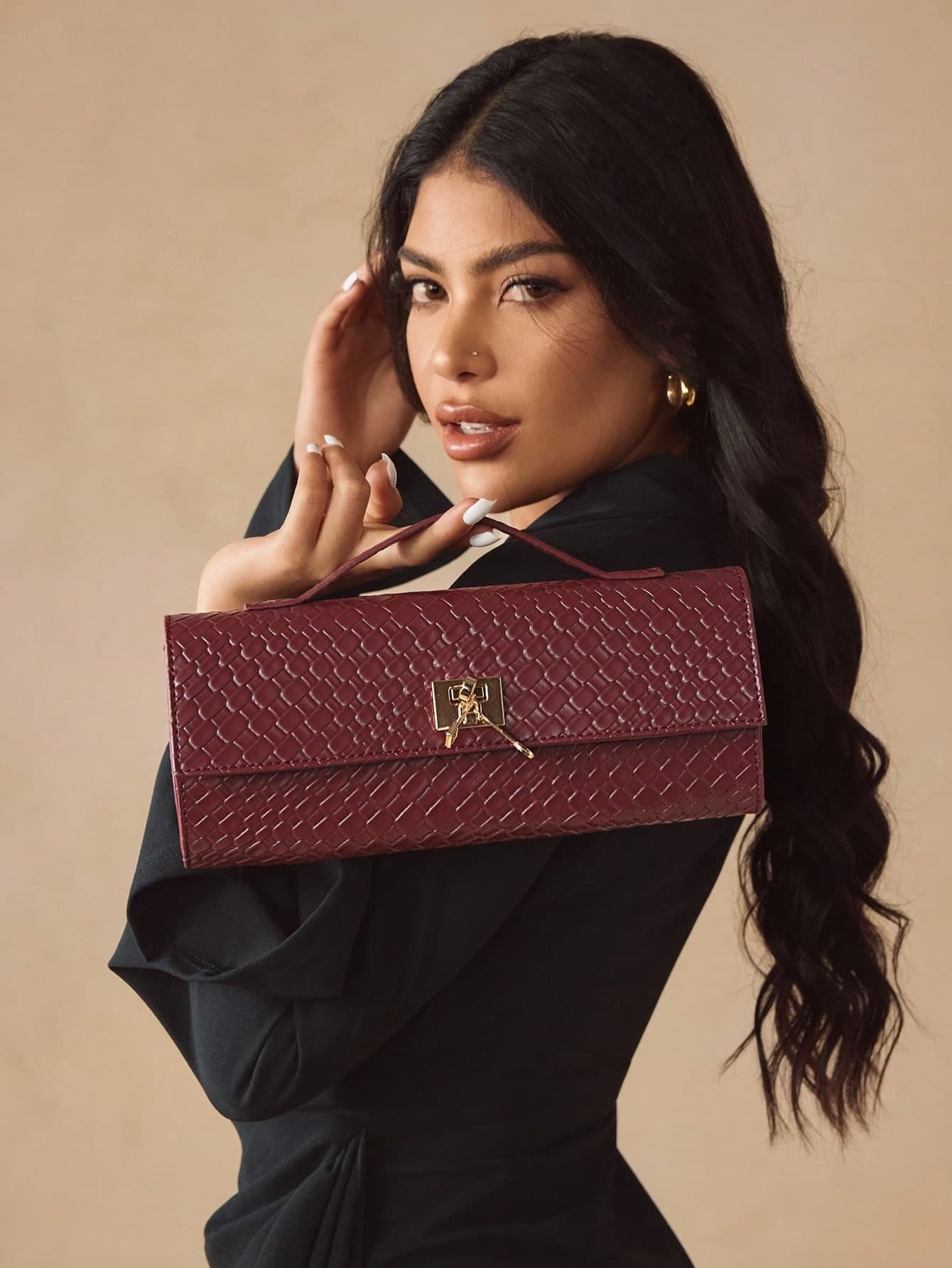 SHEIN SXY Ladies, Women Top Handle Bags , Sequins, Fashionable, Simple, Elegant, Versatile, Classic, Red, For Classic,Date, Daily, Shopping, Afternoon Tea,Party, Prom, Club, Birthday, Evening, Date Night, Ball , Old Money