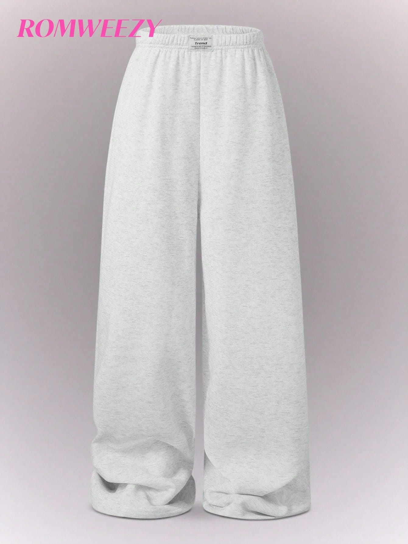1pc Oversize Girl & Teen Girls Gray Washed Straight Leg Extra Long Pants, Autumn/Winter