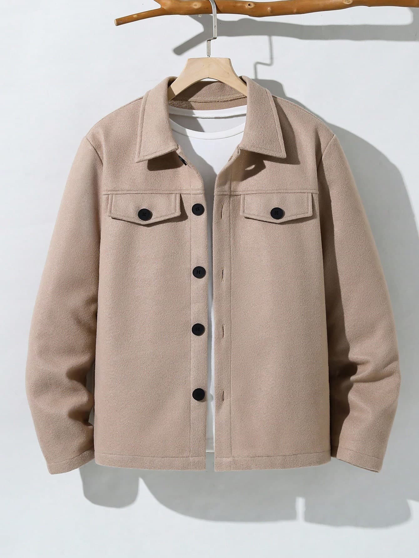 1pc Teen Boy Turndown Collar Long Sleeve Jacket, Suitable For Daily Commute, Autumn/Winter