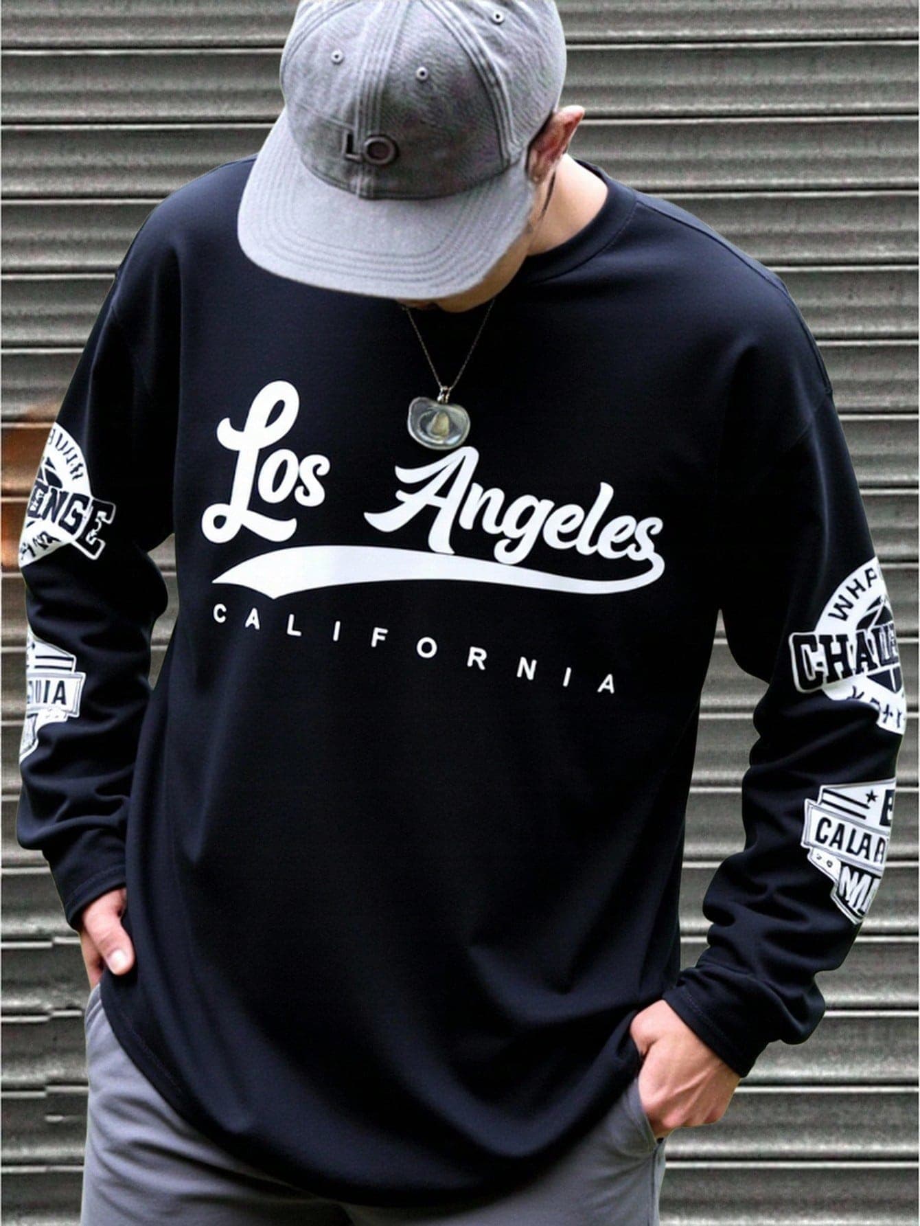 SHEIN Teen Boy/Teen Boys' Casual Everyday Comfortable Printed Pattern Loose Fit Crew Neck Long Sleeve Knit T-Shirt Suitable For Birthday Parties, Evening Parties, Performances, Weddings, Baptisms, Opening Ceremonies Daily Suitable For Daily Use Suitable For School Suitable For Travel Suitable For Sports Cozy Fall & Winter Styles Styles Comfortable Autumn & Winter