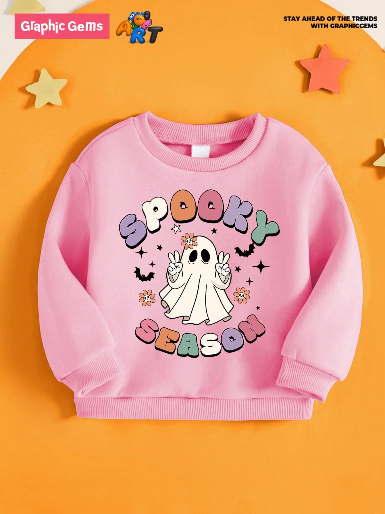 GraphicGems Young Girl Round Neck Halloween Printed Sweatshirt, Casual & Comfortable