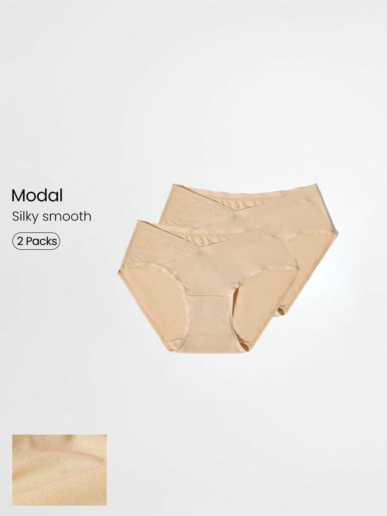 GLOWMODE 2 Packs Modal Easy Day Deodorizing Crossover Low Waist Lengthened Crotch Briefs Underwear Daily Casual Work Wear