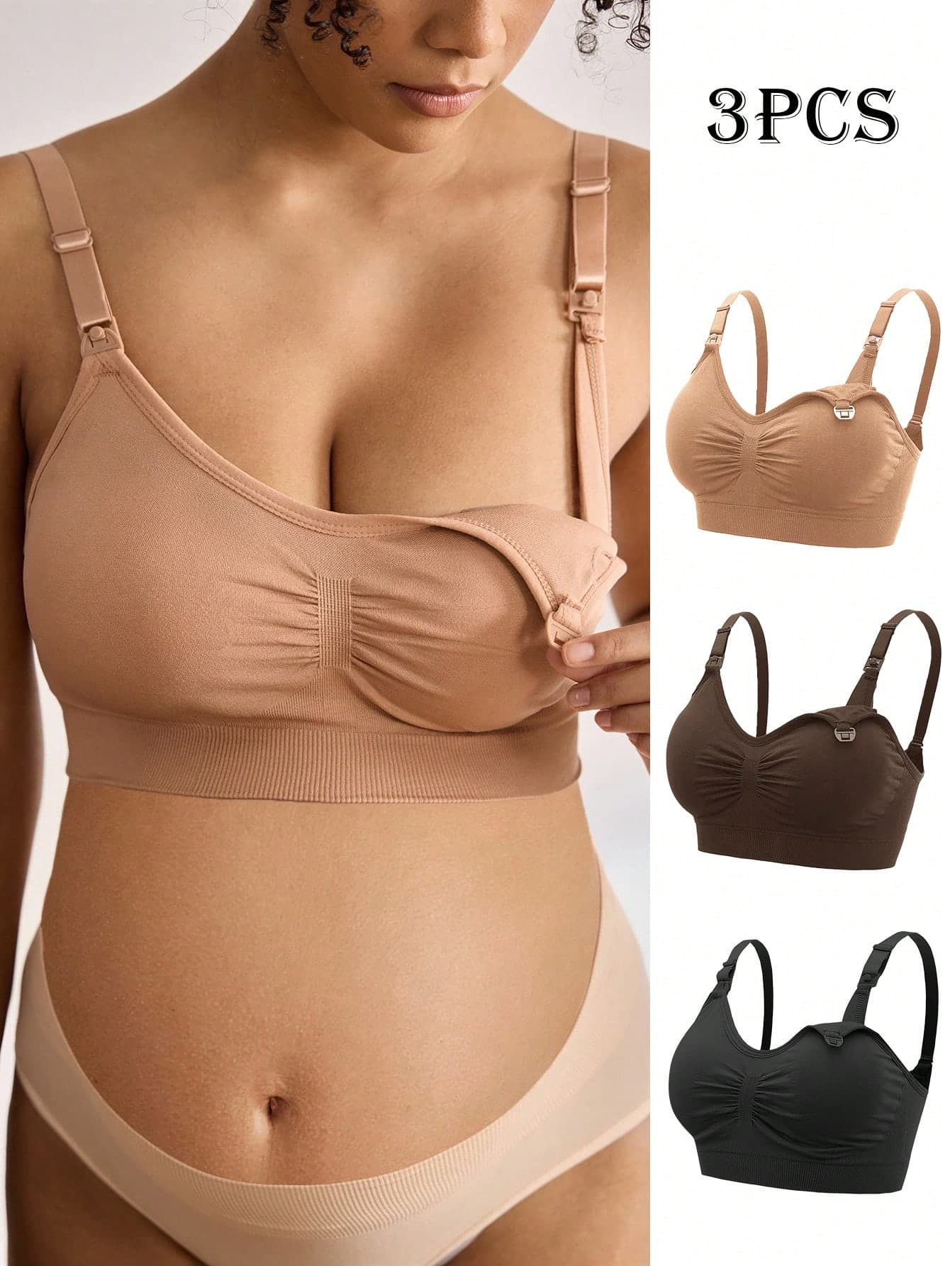 Moonlight&Mama Casual Plain Wireless Nursing Bras For Women Ideal For Feeding Mothers
