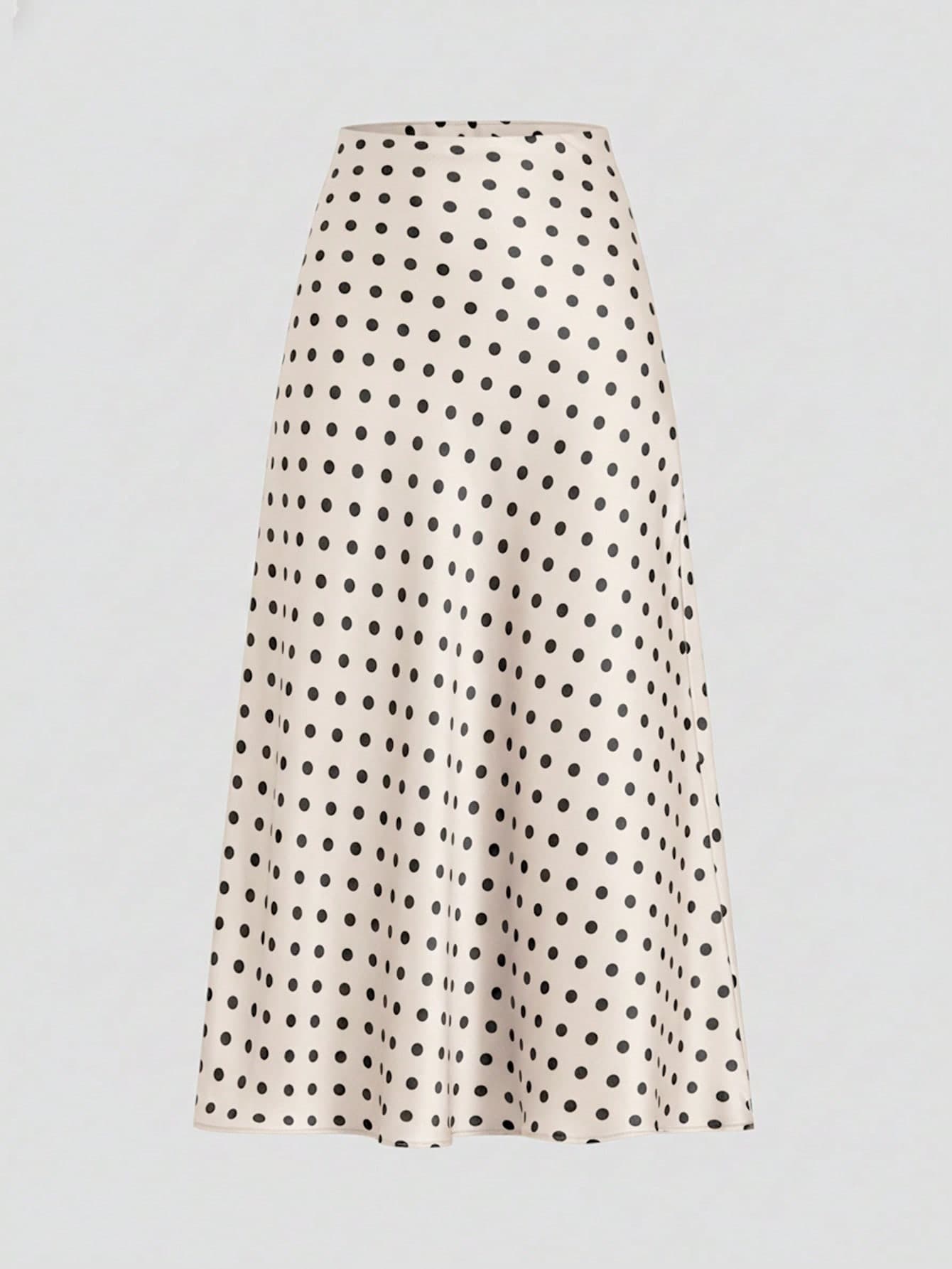 Firerie Women's Retro Elegant Polka Dot Print Vacation Style Skirt,Fall,Fall For Women,Winter For Women,Vacation