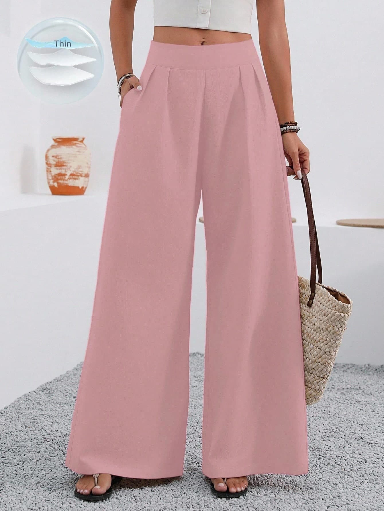 EMERY ROSE Women's Solid Color Casual Pants