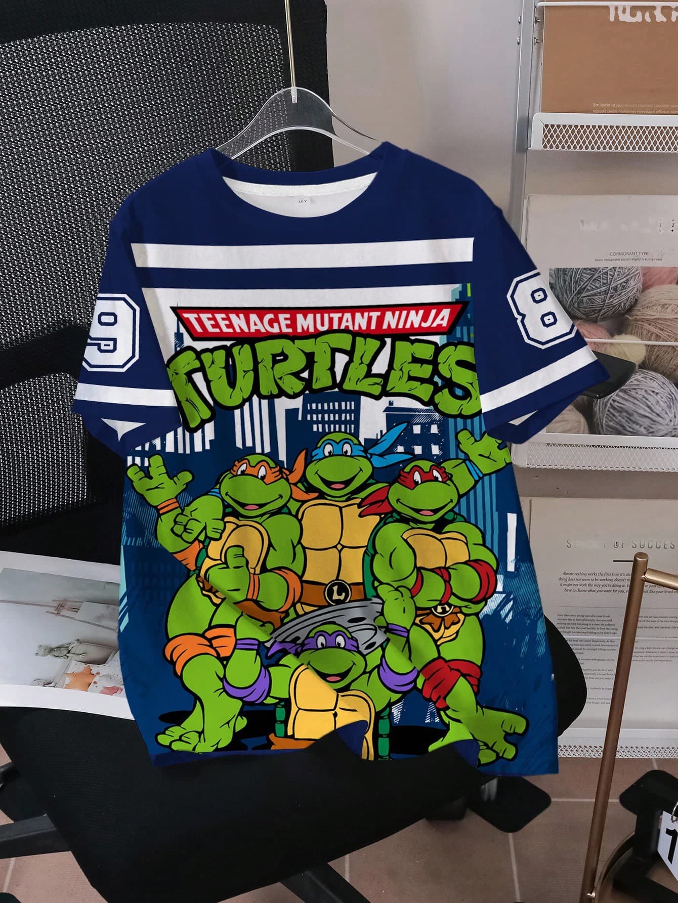 TEENAGE MUTANT NINJA TURTLES | SHEIN Tween Boy Striped & Cartoon Graphic Round Neck Short Sleeve T-Shirt