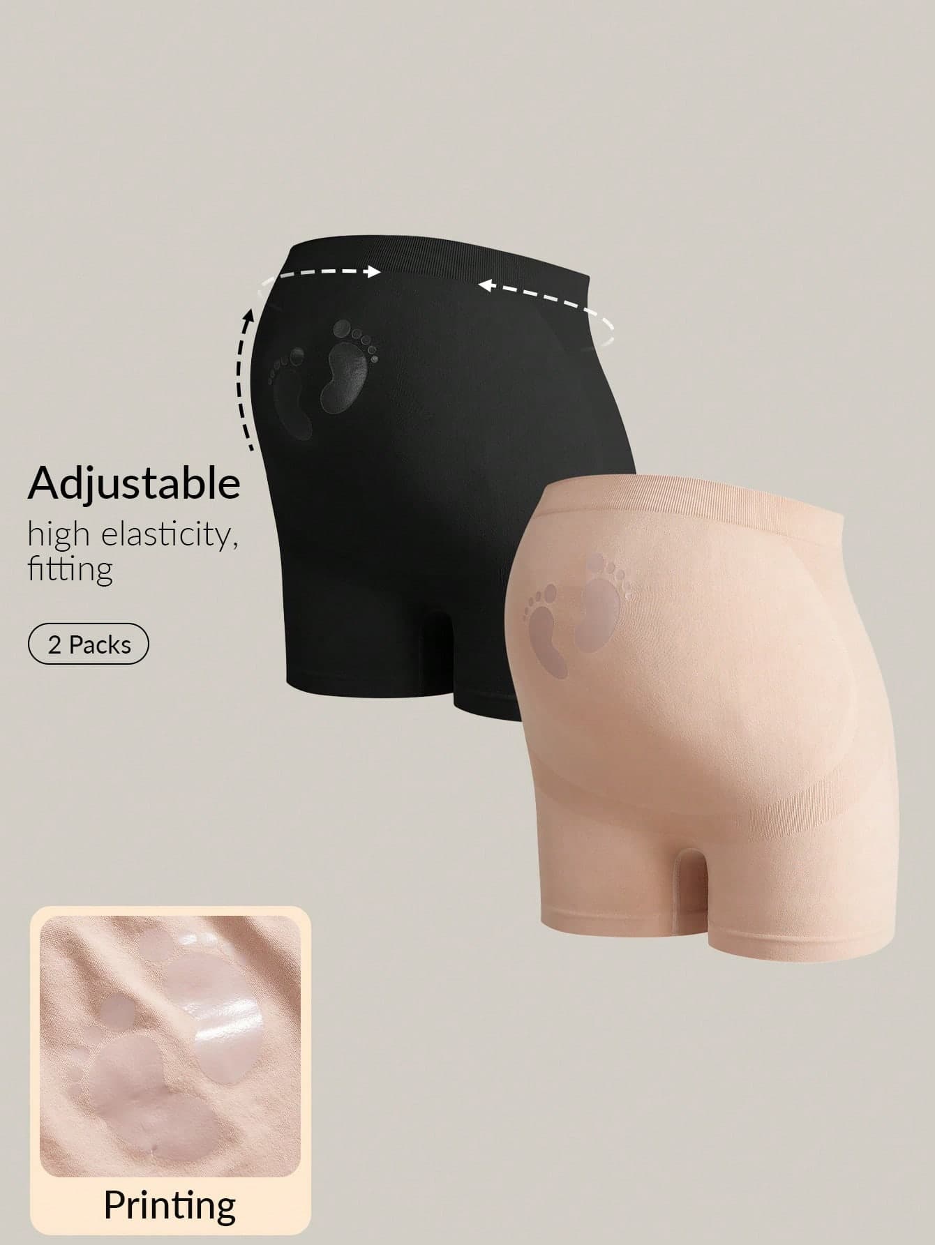 Modmama Maternity Elastic Waist Casual Fitness Shorts Adjustable Shorts Printing Shorts High Elasticity Shorts 2 Packs Shorts,Word Cup