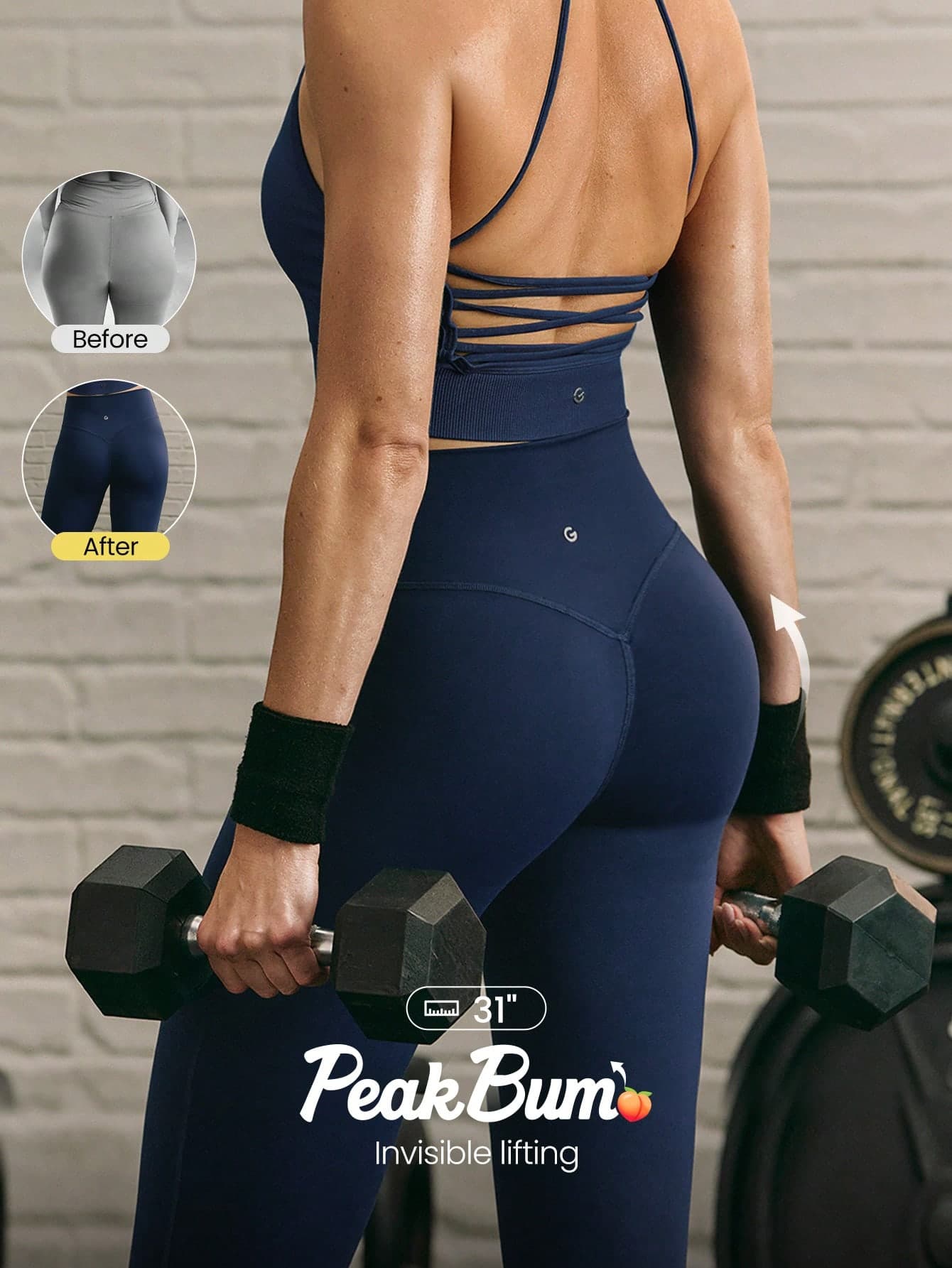 GLOWMODE 31" PeakBum Powersculpt™-Air Play The Flare Sweat-Wicking Cool Feel Butt-Lifting Leggings High Impact Workout Running Training  Spring Summer