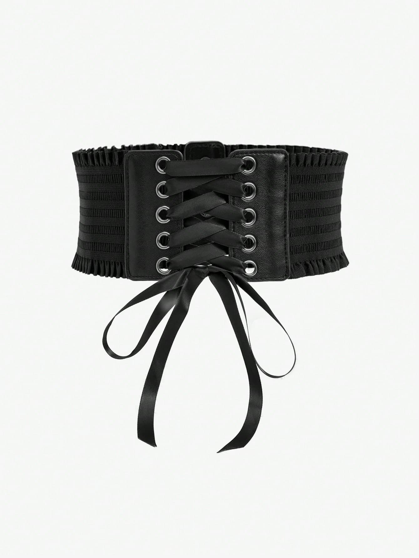 SHEIN BAE 1pc European & American Ins Style Adjustable Lace-Up Elastic Waist Belt Valentine's Day Valentines Summer, School Fall, Autumn, Halloween