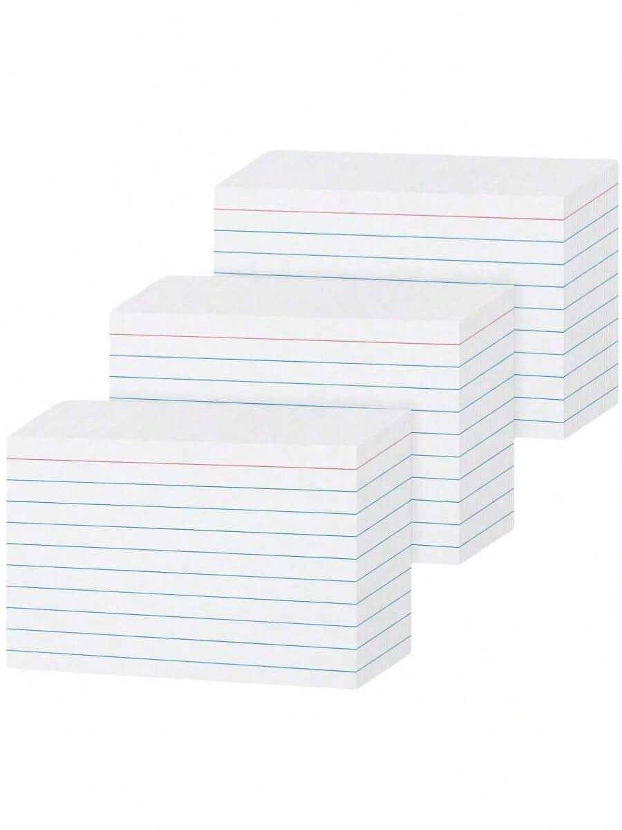 Index Card 3x5 Horizontal Grid 50 Packs White Lined Note Cards 3x5 Flashcards For Learning, Note Taking, And To-Do Lists