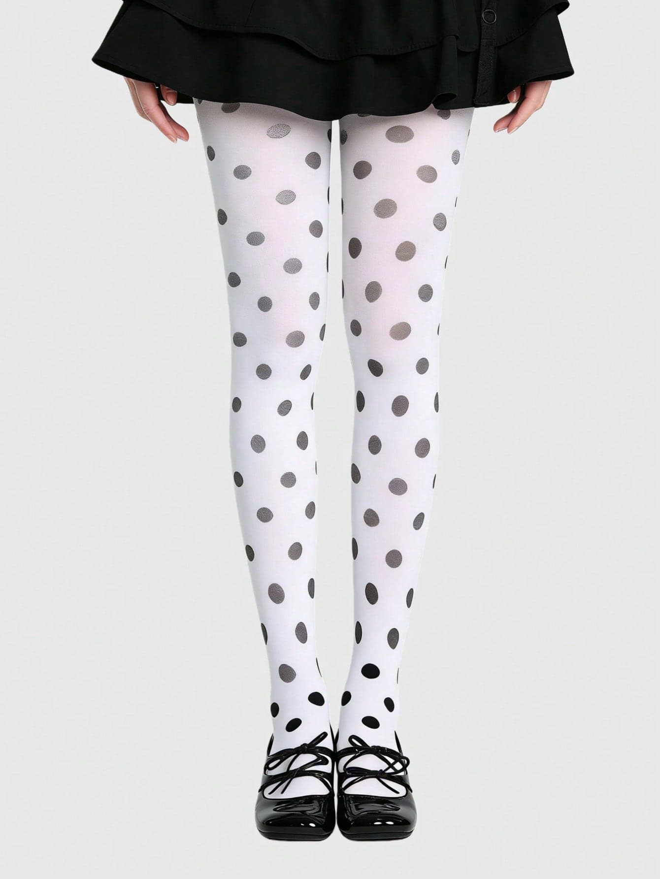 ROMWE Grunge Punk 1 Pair Gothic Punk-Style Black & Striped Tights, Halloween