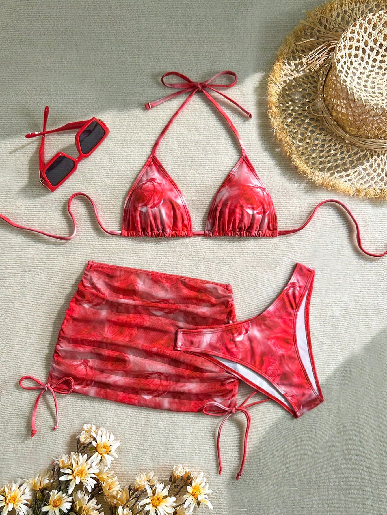 Soleia Women's Floral Print Vacation Beach Bikini Set