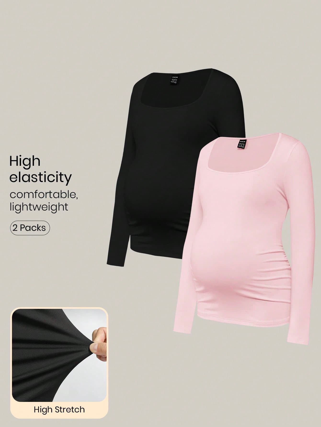 Modmama 2pcs Maternity Skinny Long Sleeve Casual T-Shirt Set
