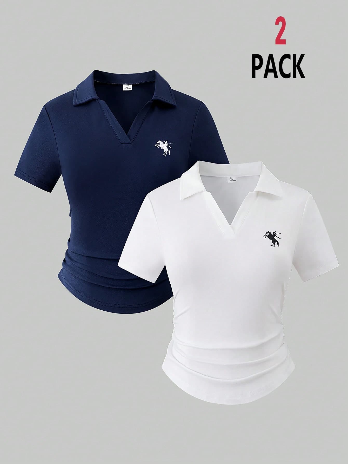 2pcs/Set Elegant & Casual All-Match Solid Color Knit Long Sleeve Fitted T-Shirts, Versatile Combo For Teenage Girls