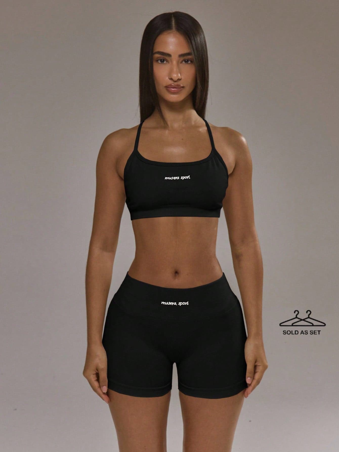 Musera Sport Cross Back Sports Bra And Scrunch Bum Leggings Co-Ord Set Padel Winter Activewear Sport Gym Workout Active Sets Workout Sets