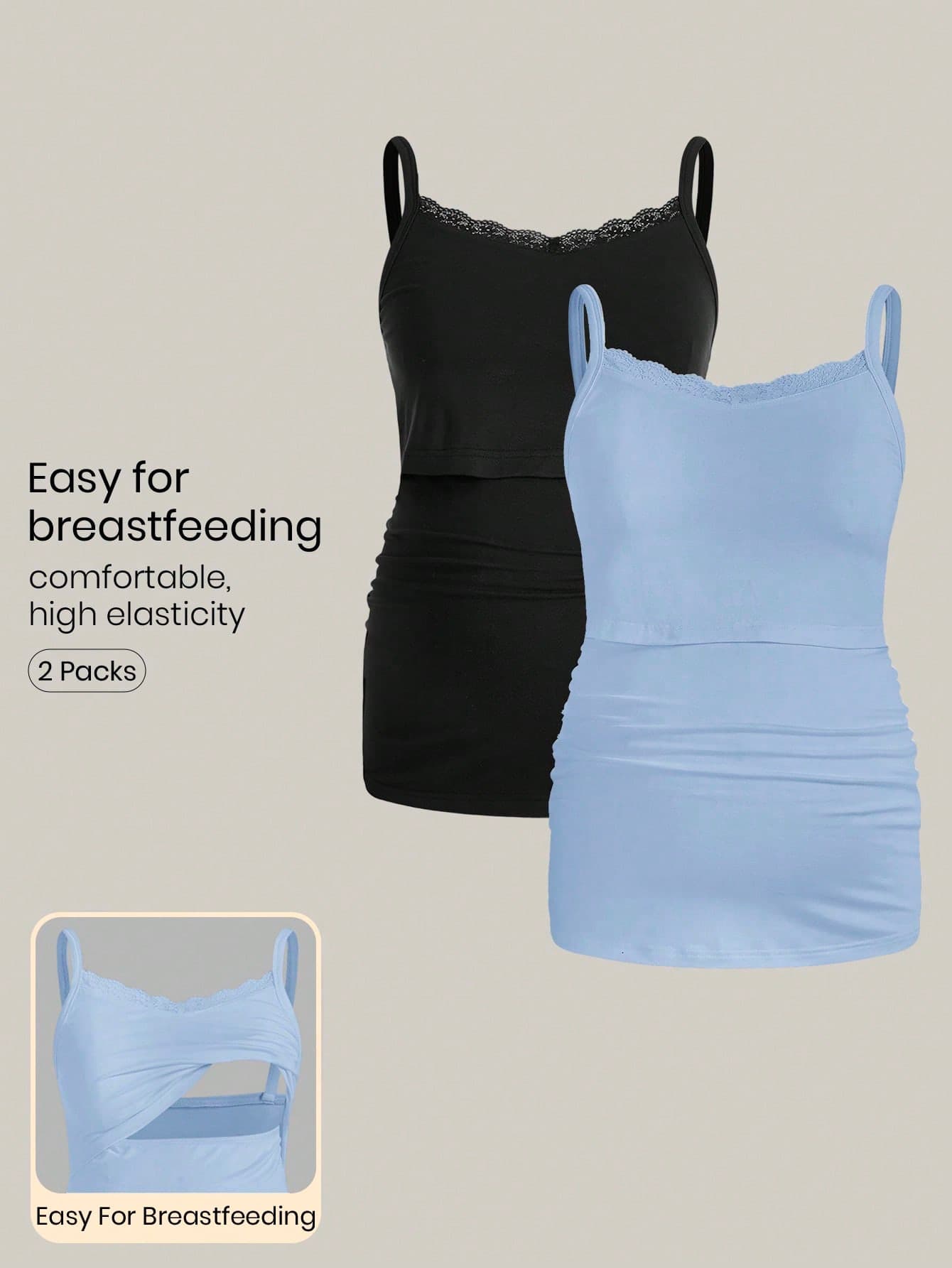 Modmama Tropical Vacation Strap Nursing Camisole, Maternity Tight Fit Camisole