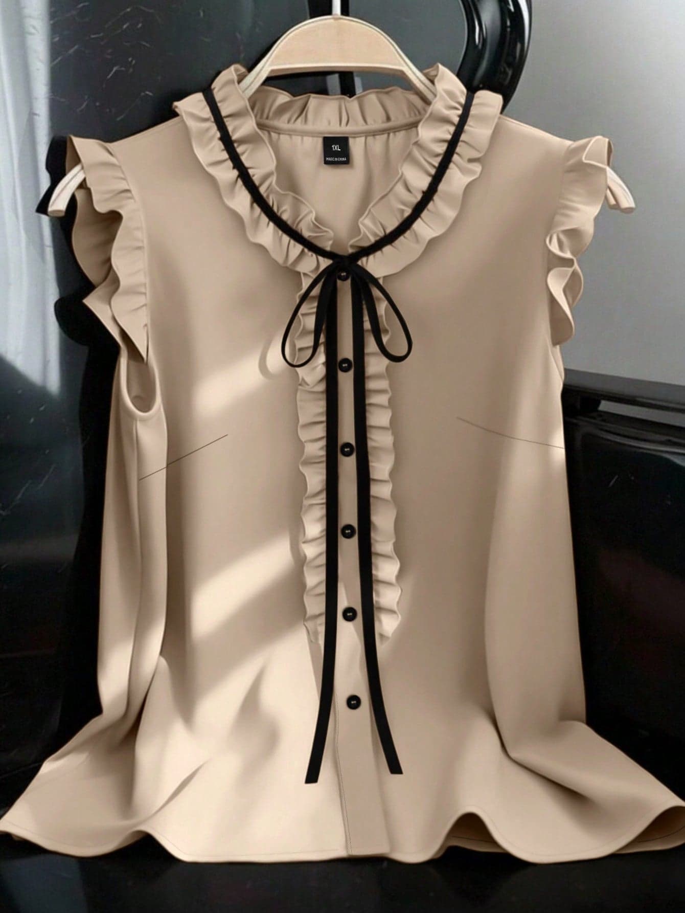 GlowEve CURVE Large-Sized Woven Casual Summer Women's Shirt Blouse Elegant Blouses Classy Top Tops For Women Ruffle Blouse