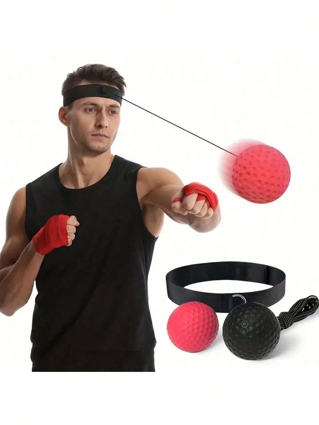 Adult And Youth Boxing Reaction Ball Set (1/2 Packs) - PA Nylon Reaction Ball With Adjustable Headband, Hand Strap, And Storage Bag - Enhances Hand Eye Coordination, Speed, And Reaction Time