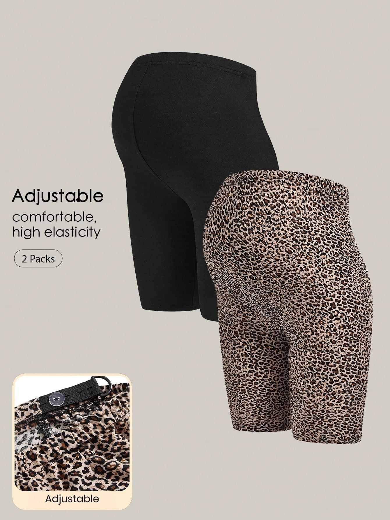 Modmama Maternity Casual Adjustable Waist Cropped Leggings